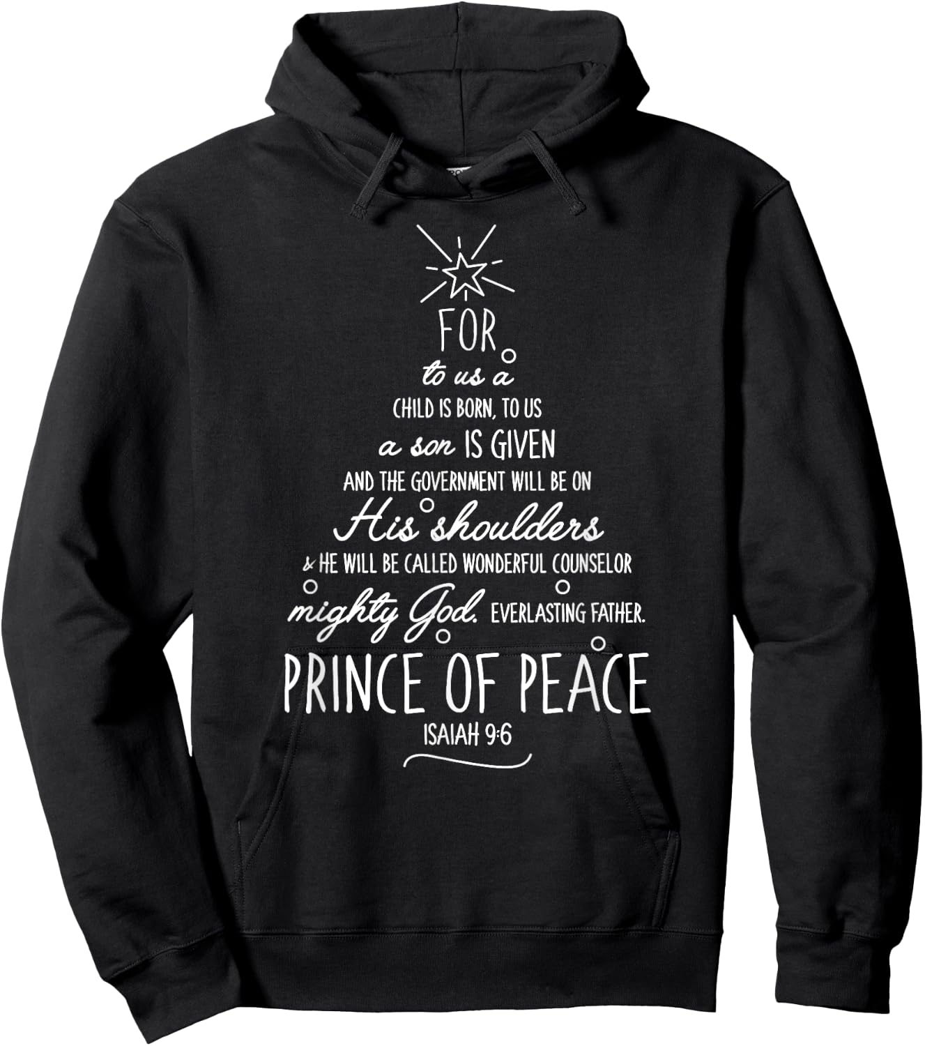 Christmas Bible Verse To Us A Child is Born Isaiah 9 6 Gift Hoodie - Hoodie | Black