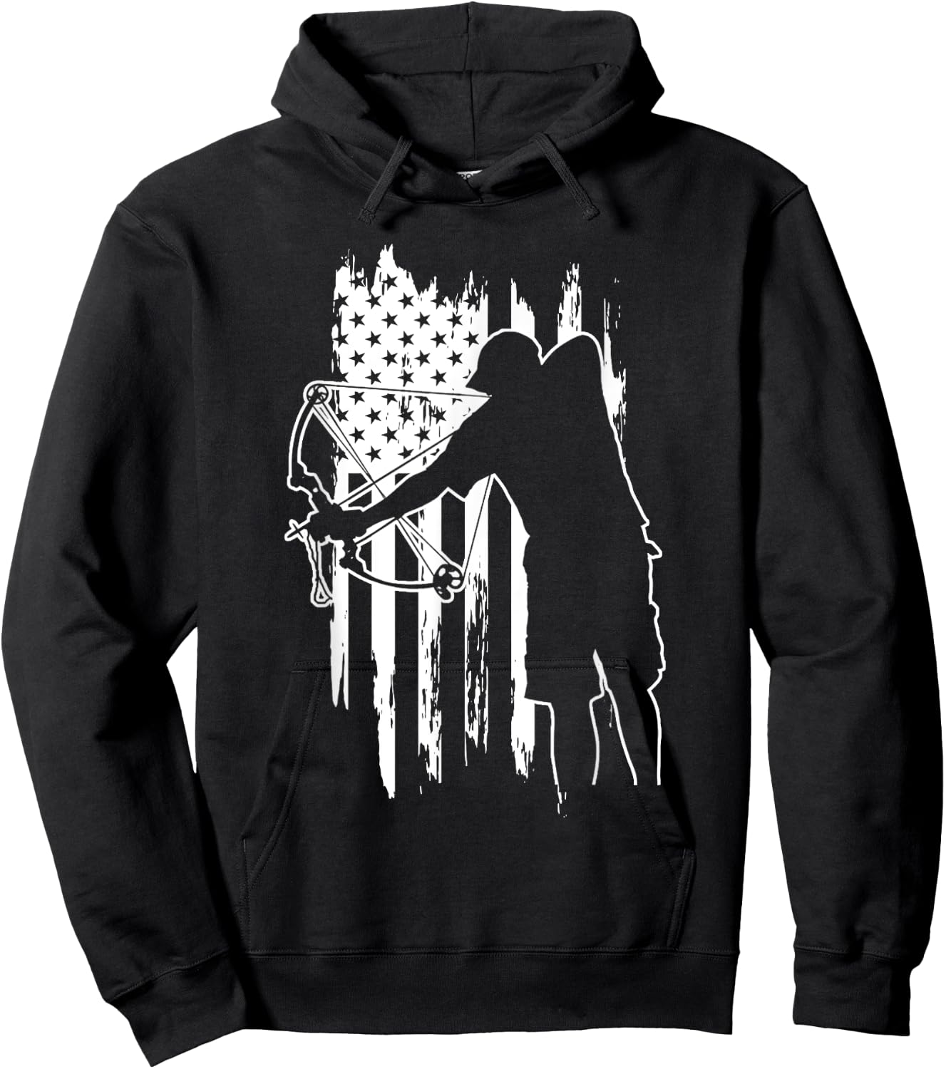 Dad bowfishing Archer American Flag Vintage great Gift Hoodie - Hoodie | Black