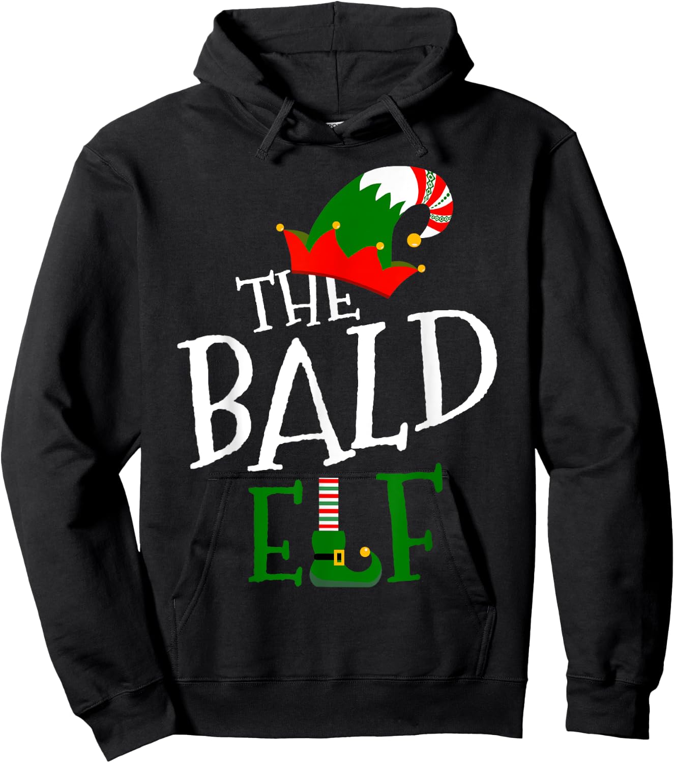 The Bald Elf Family Matching Group Gift Christmas Costume Hoodie - Hoodie | Black