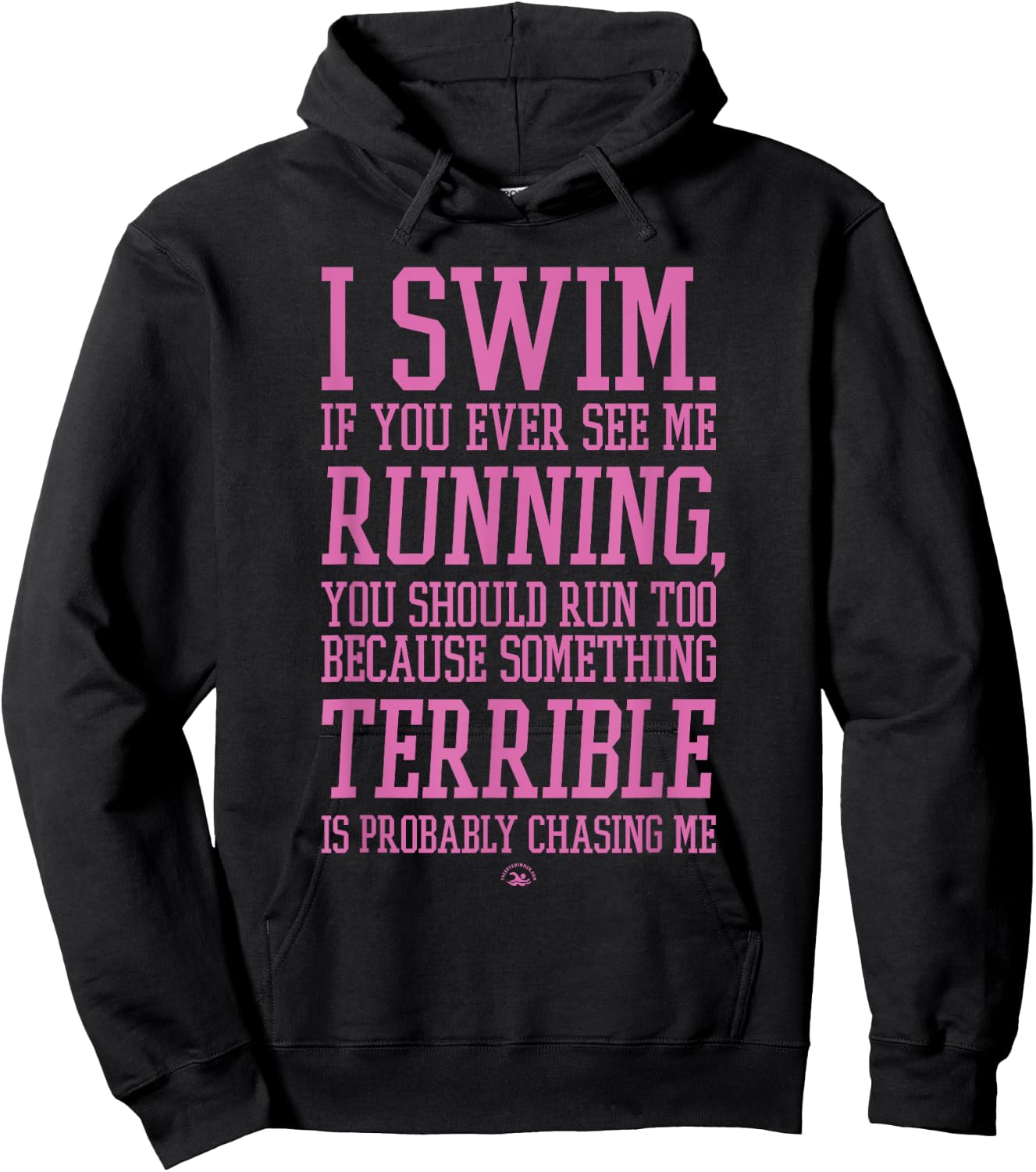 I Swim If You Ever See Me Running Lavender Funny Swimmer Hoodie - Hoodie | Black