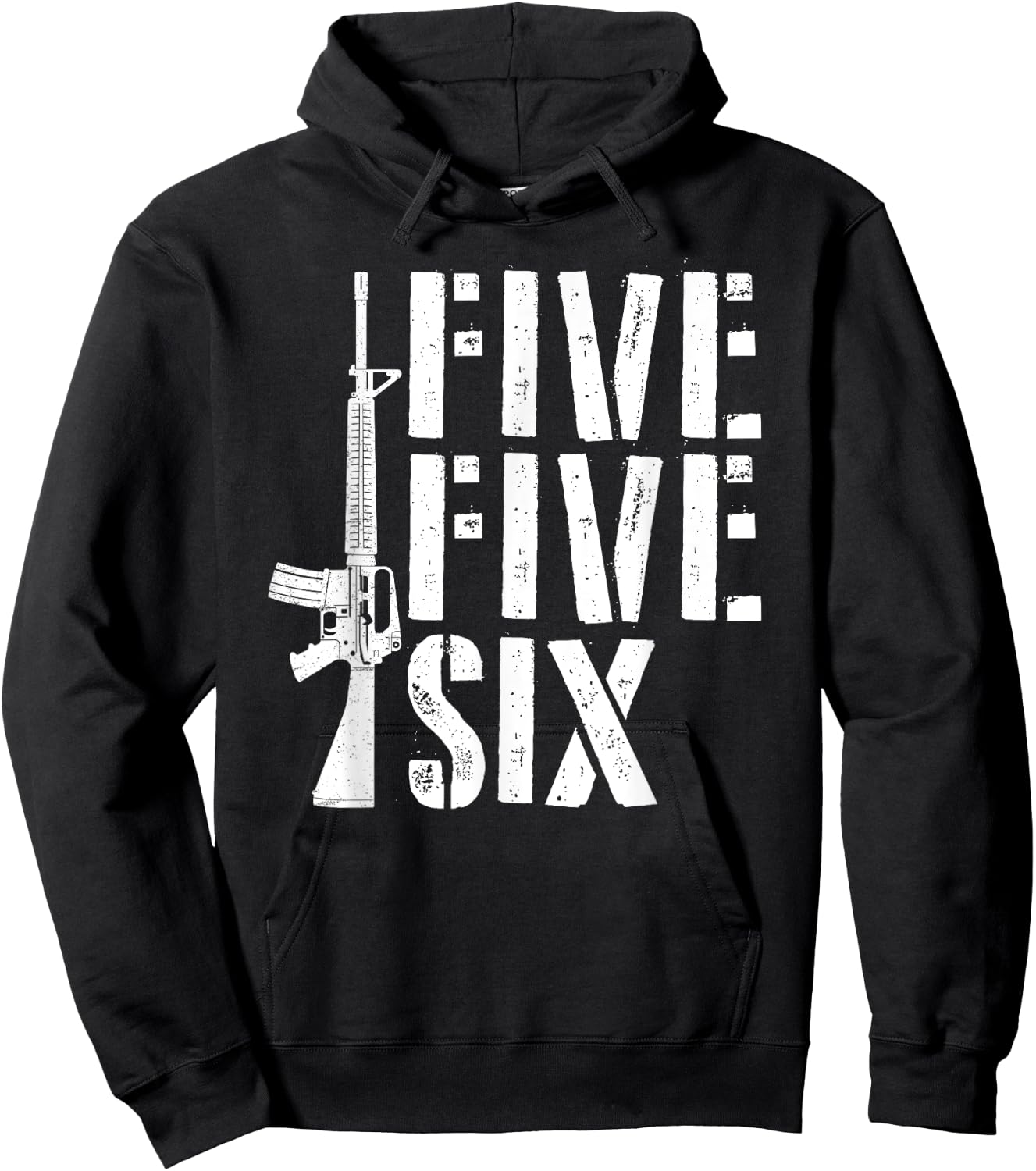 Five Five Six Gun Ammo Range 5.56mm Rifle M16 Assault Rifle Hoodie - Hoodie | Black