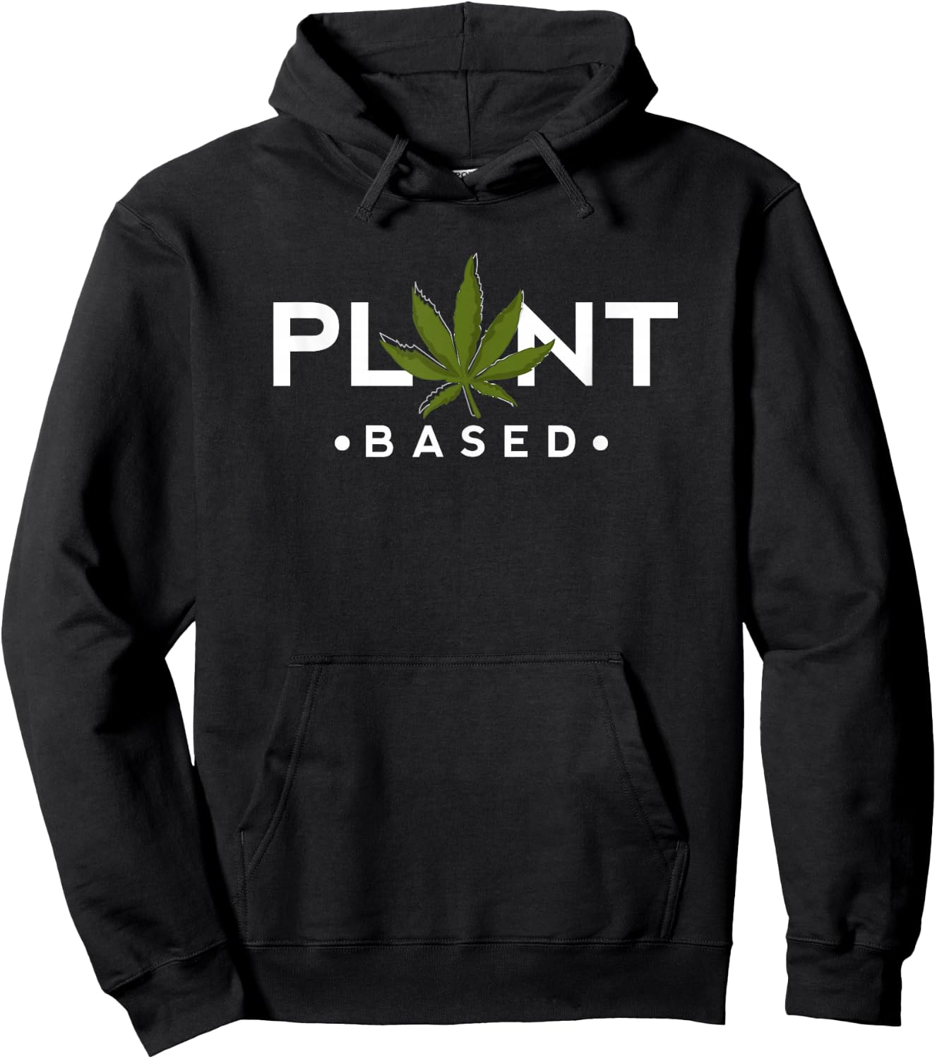 Plant-Based Marijuana Leaf Weed Joint Smoker Vegan Hoodie - Hoodie | Black