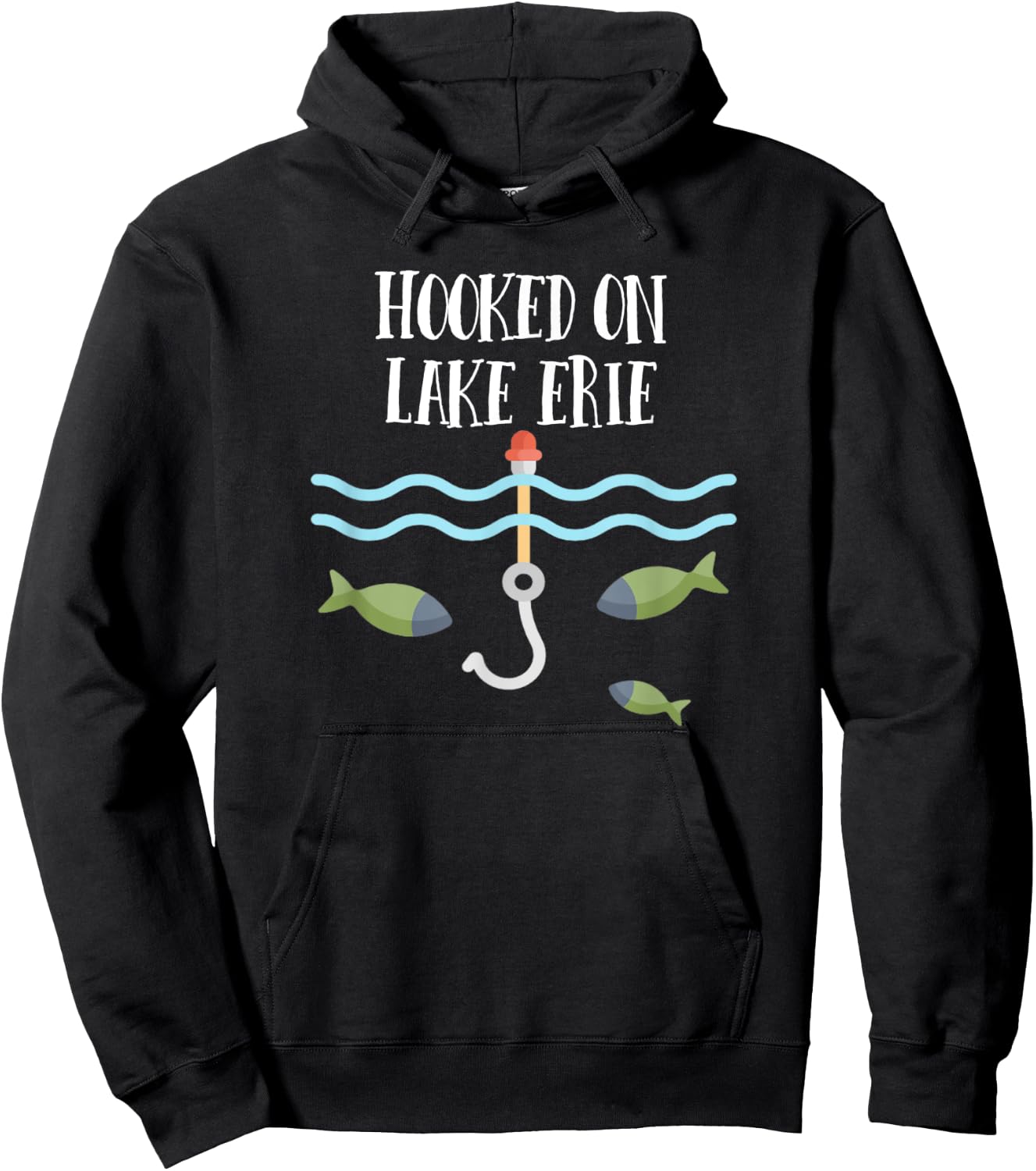 Hooked on Lake Erie - Midwest Hoodie - Hoodie | Black