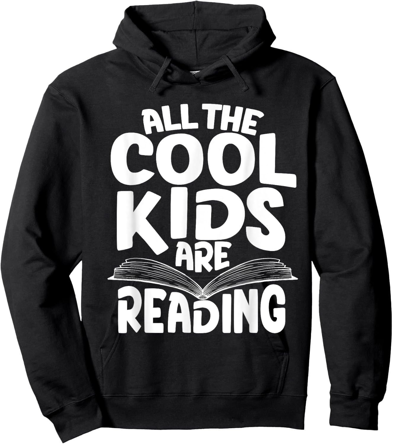 All The Cool Kids are Reading - Book Lover Bookworm Library Hoodie - Hoodie | Black