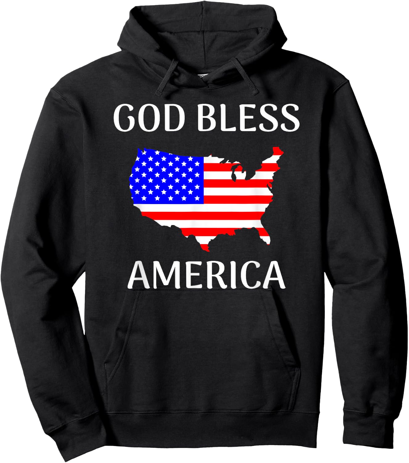 God Bless America United States Flag Country Hoodie - Hoodie | Black