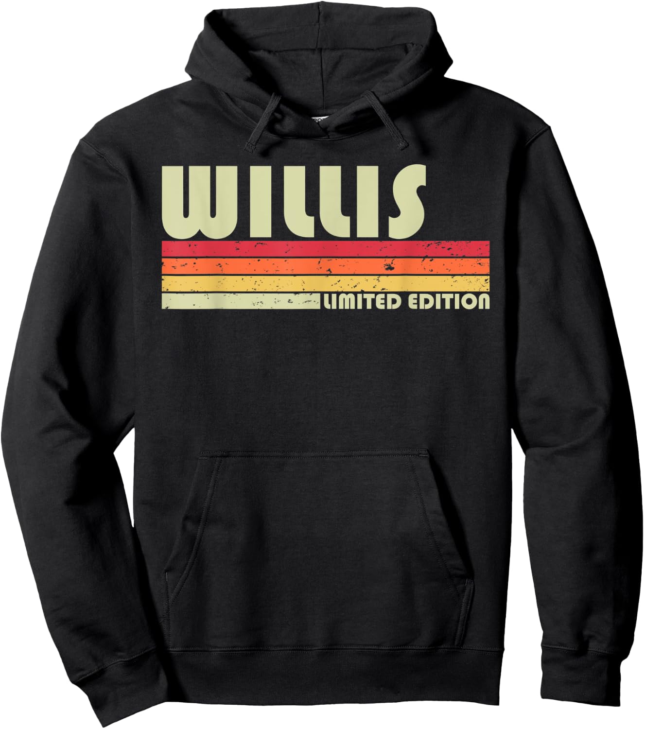 WILLIS Surname Funny Retro Vintage 80s 90s Birthday Reunion Hoodie - Hoodie | Black