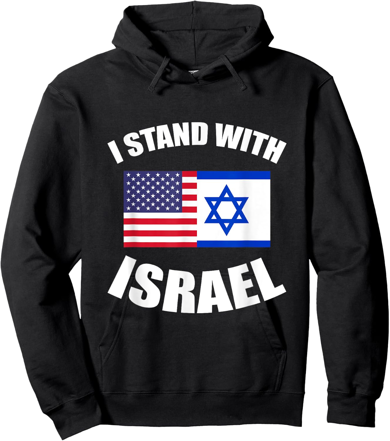 Israel Supporter American Flag Israeli Gift Israel Hoodie - Hoodie | Black