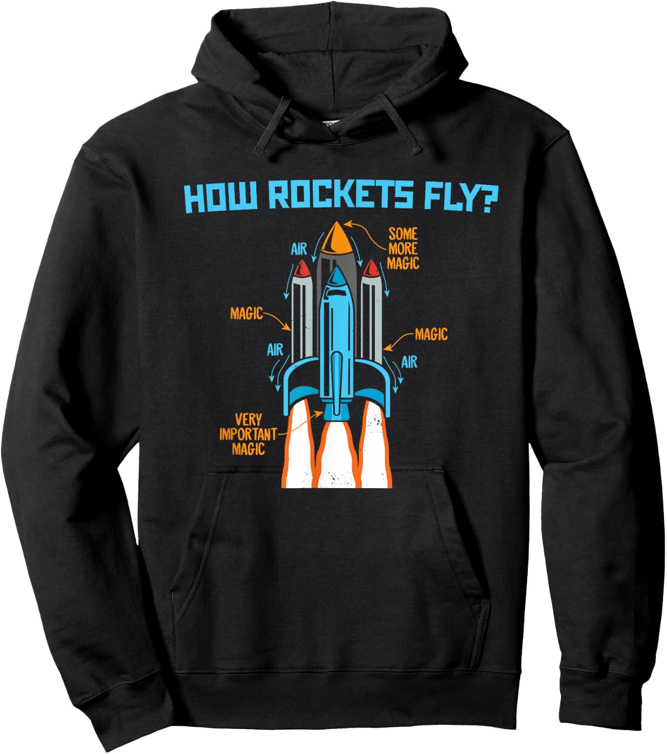 How Rockets Fly Magic Air Aerospace Engineering Scientist Hoodie - Hoodie | Black
