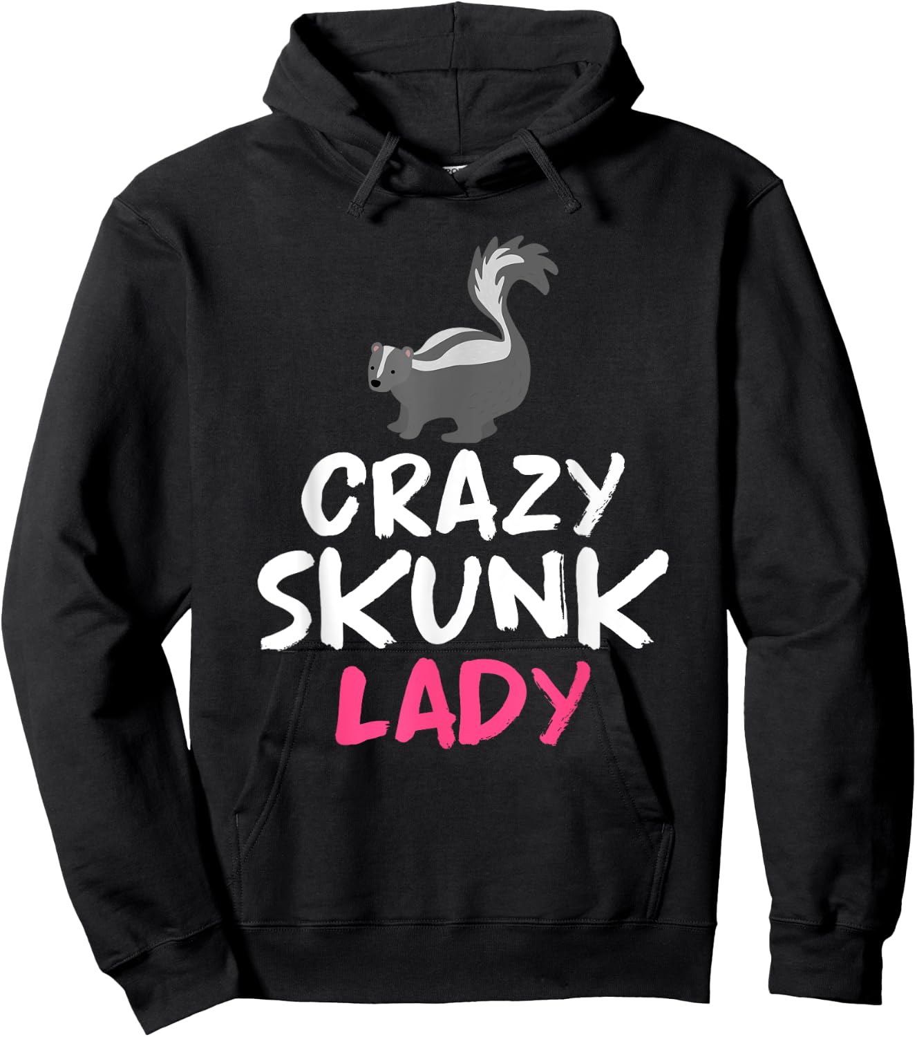 Crazy Skunk Lady Skunk Hoodie - Hoodie | Black