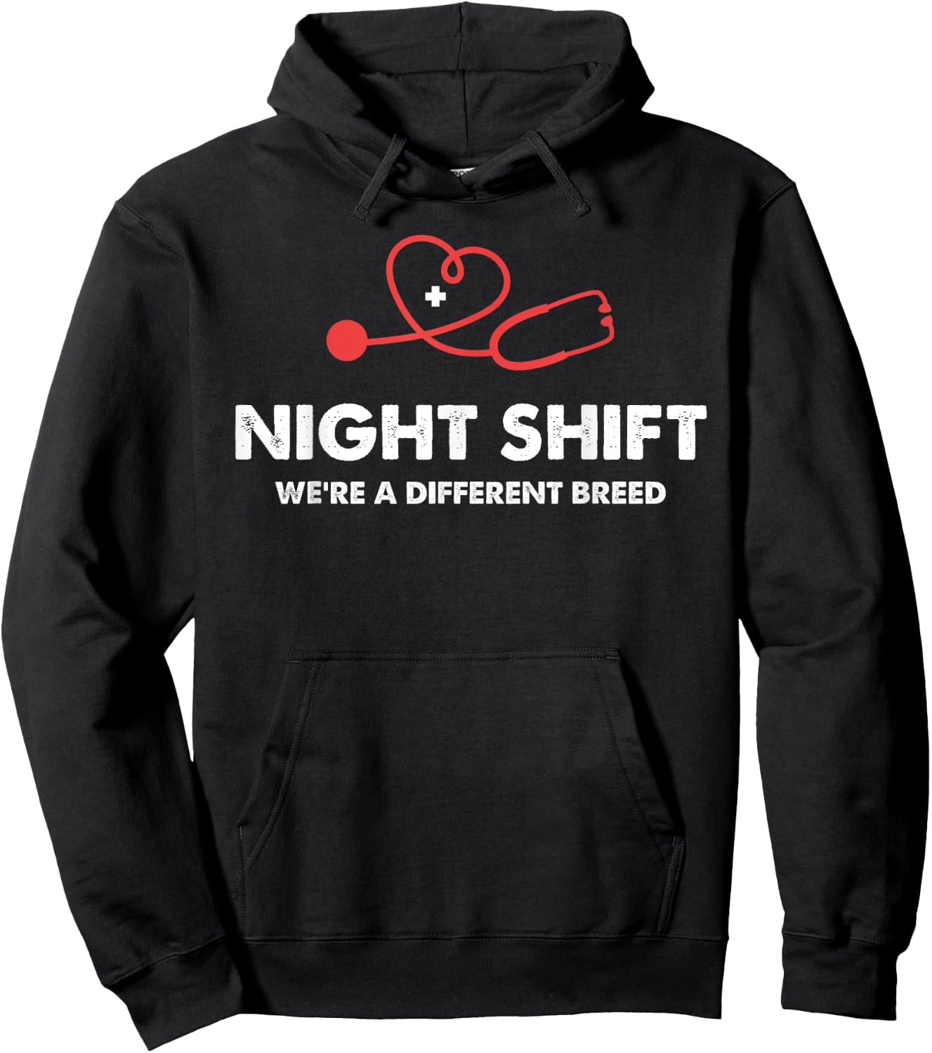 Funny Night Shift Nurse Humor We're A Different Breed Hoodie - Hoodie | Black