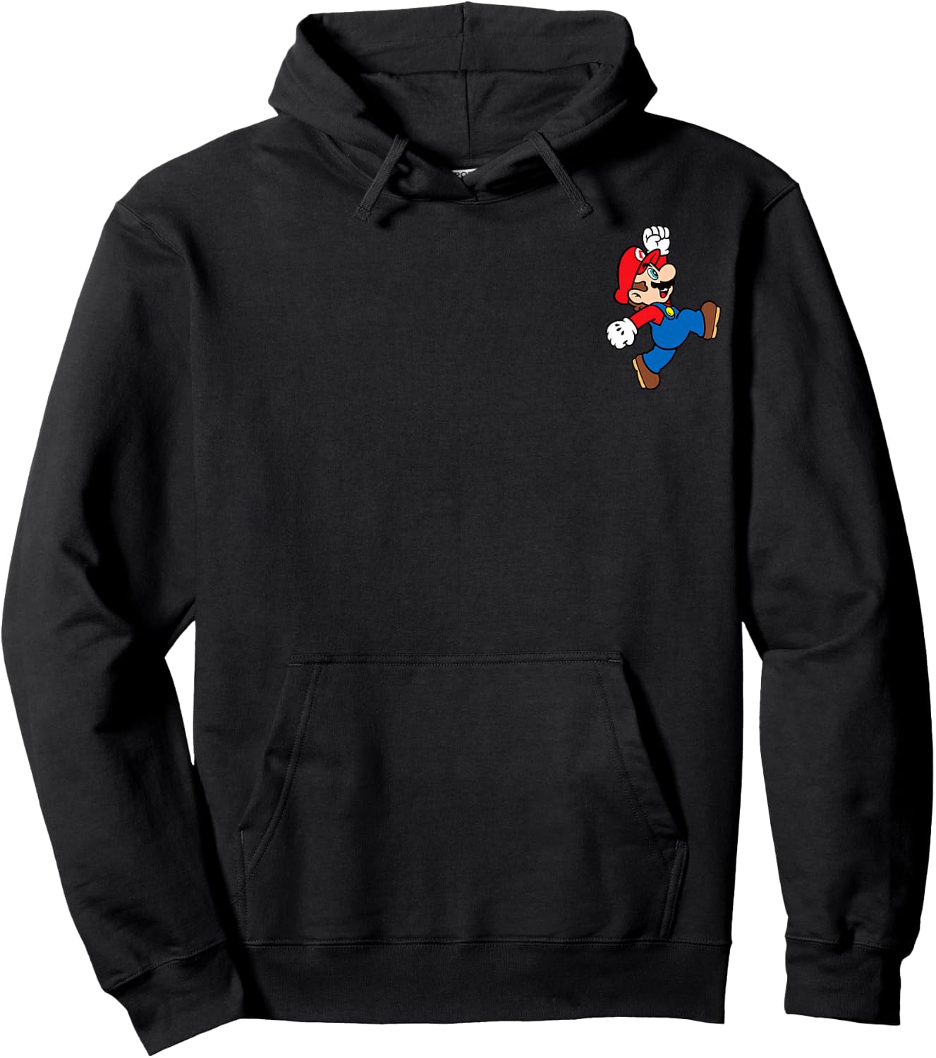Super Mario Bros Mario Jump Left Chest Hoodie - Hoodie | Black