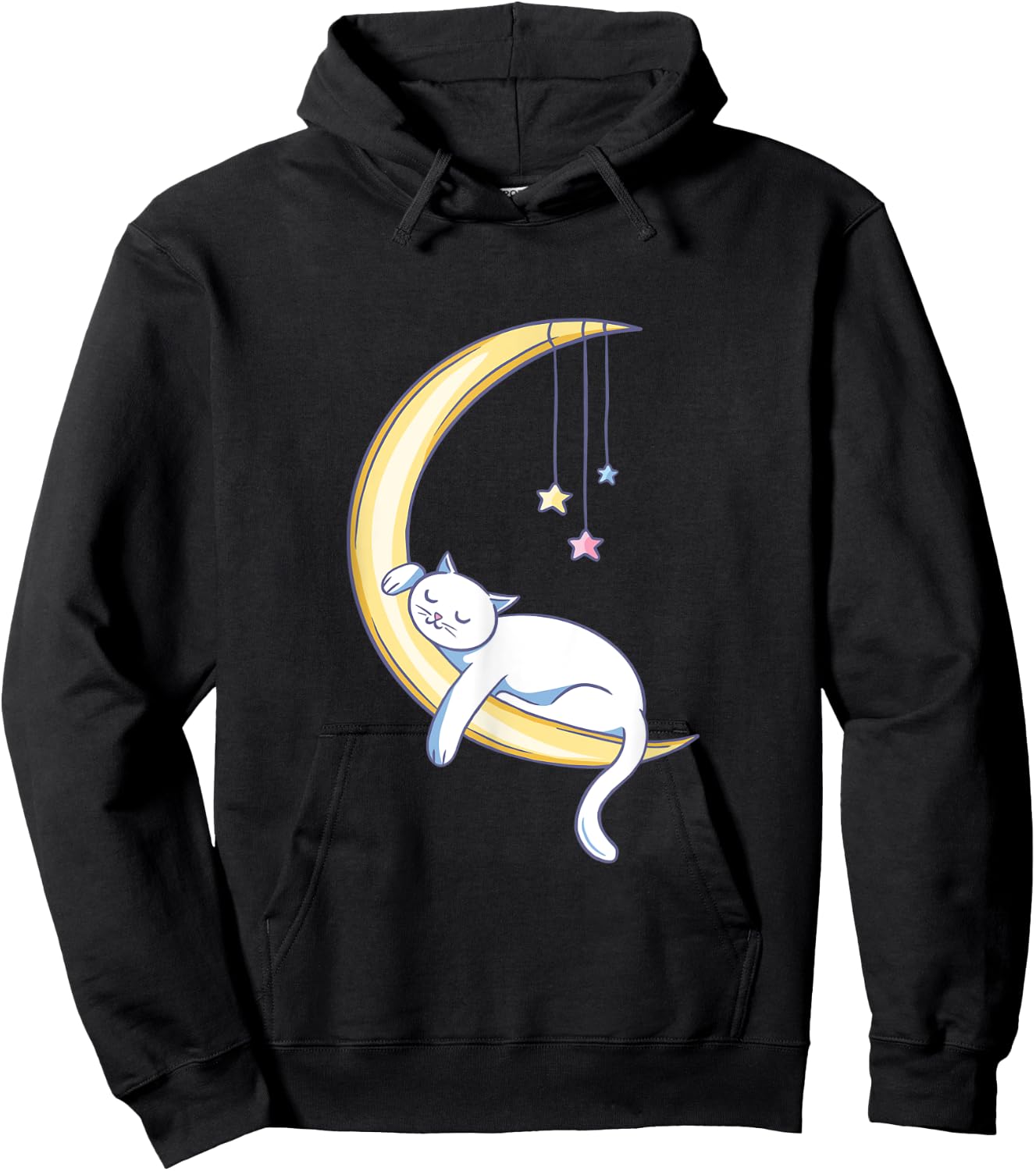 Sleeping Cat On Moon Hoodie - Hoodie | Black