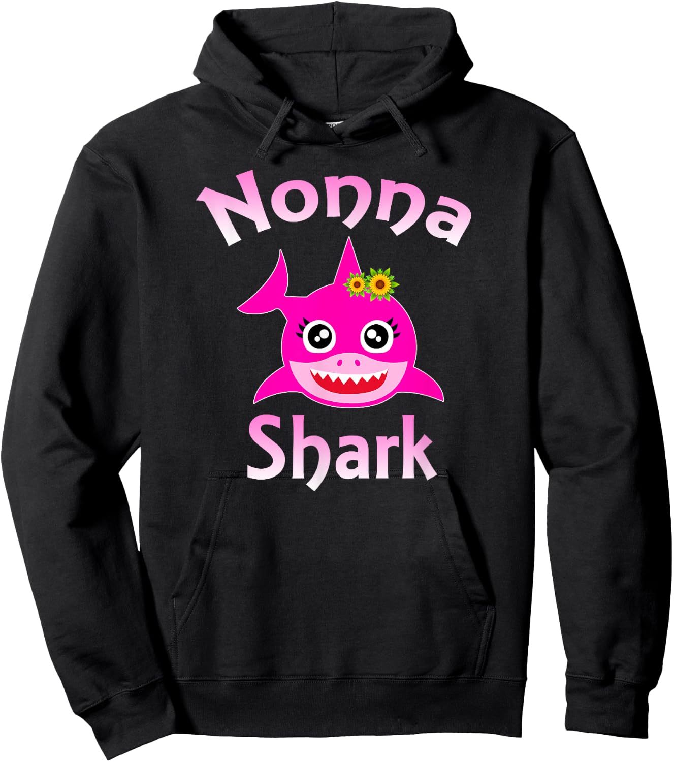 Nonna Shark Funny Italian Grandma Hoodie - Hoodie | Black