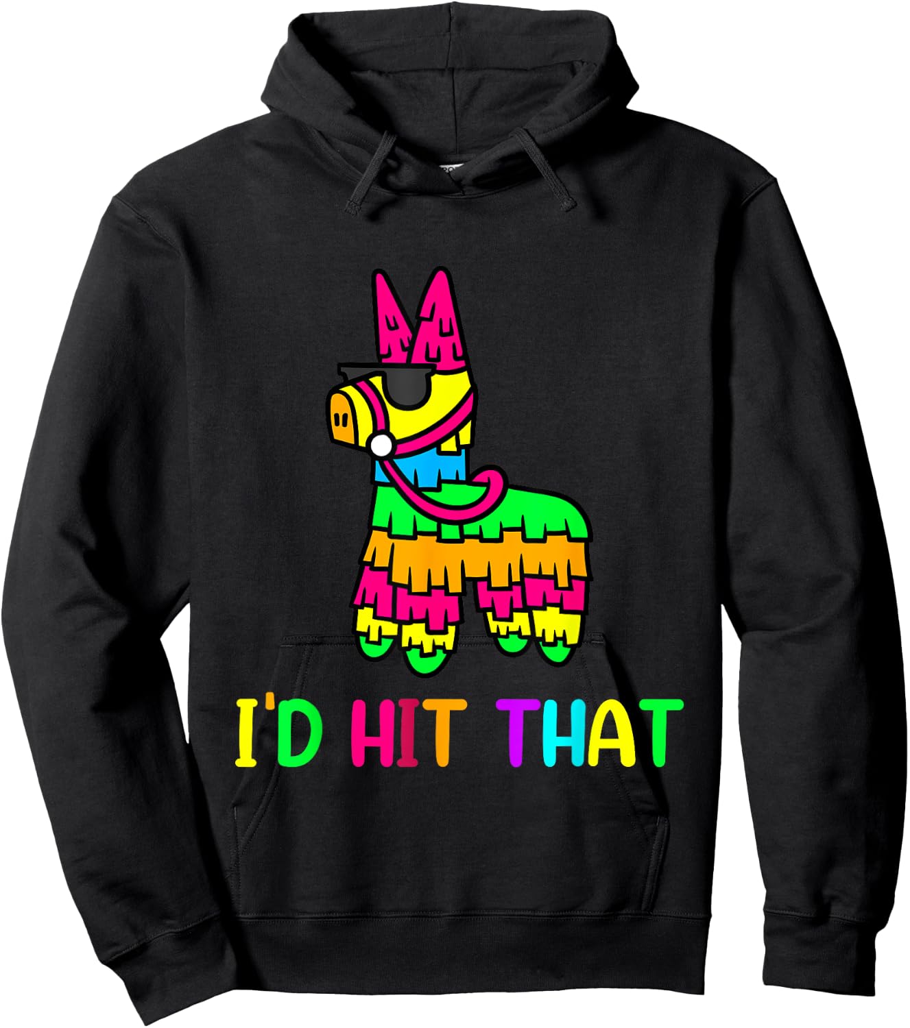 I'd Hit That Cool Cinco de mayo Pinata Cartoon Anime Graphic Hoodie - Hoodie | Black