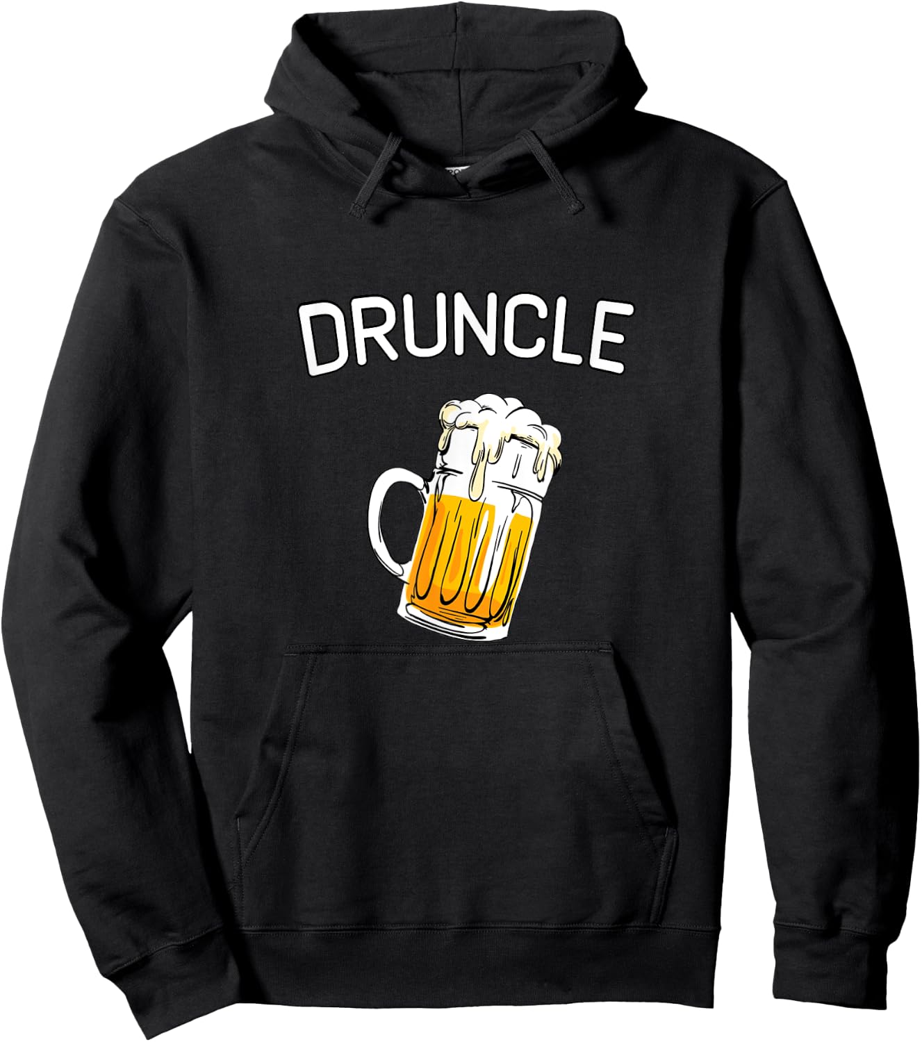 Druncle Beer Whiskey Drunk Uncle Funny Father Hoodie - Hoodie | Black