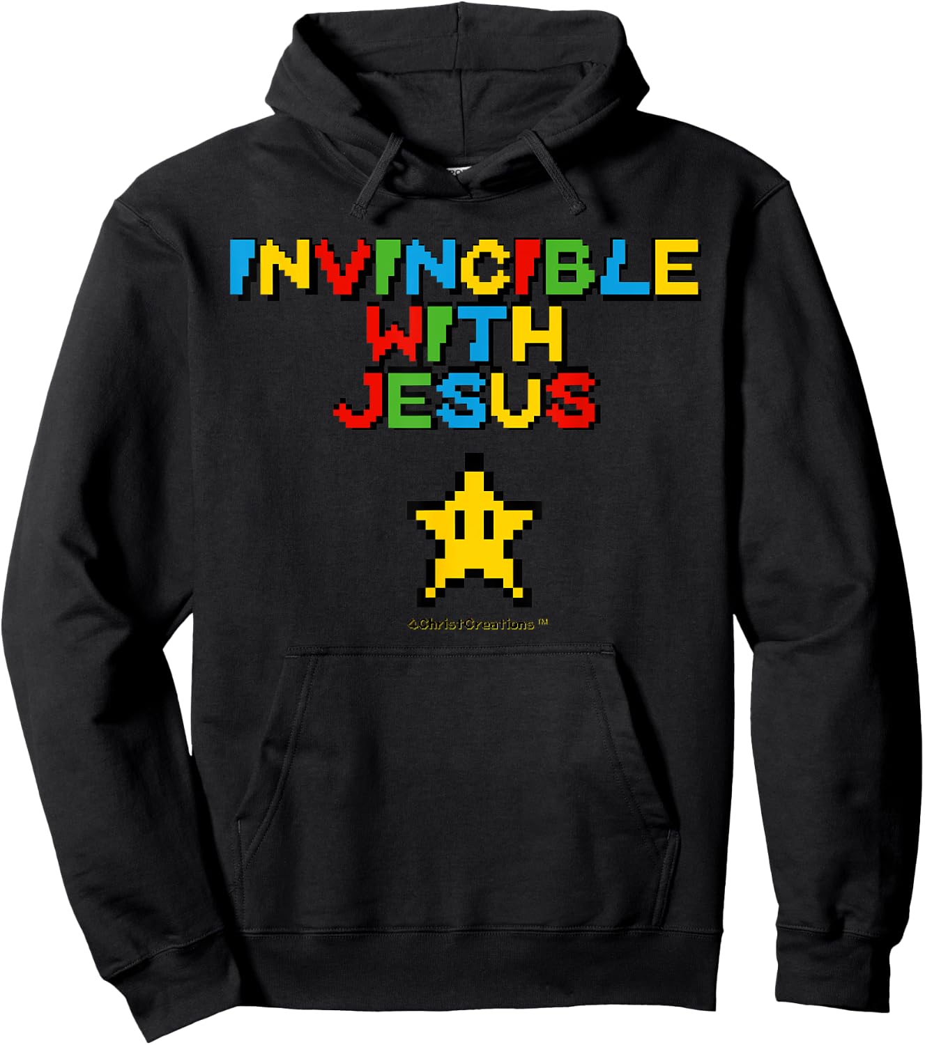 Invincible With Jesus Christian Gamer Inspiration & Faith Hoodie - Hoodie | Black