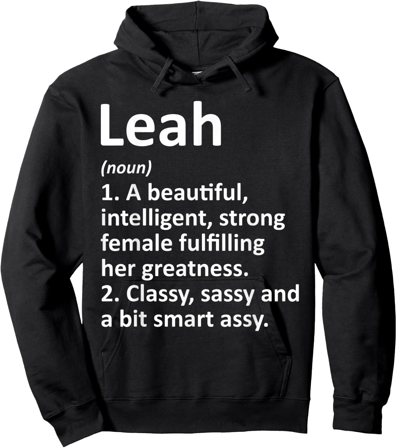 LEAH Definition Personalized Name Funny Christmas Gift Hoodie - Hoodie | Black