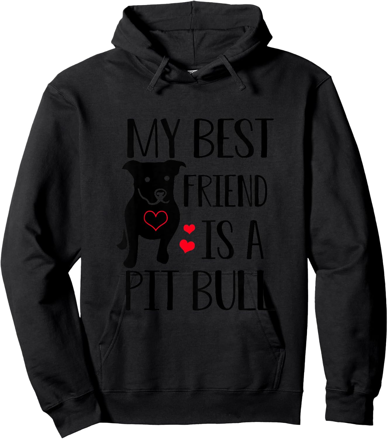 My Best Friend Is A Pit Bull Pitbull Lover Gift Boy Girl Hoodie - Hoodie | Black