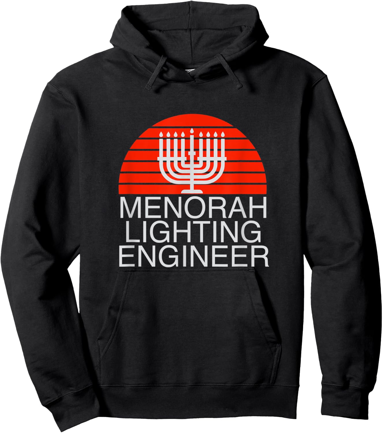 Hanukkah Lighting Engineer Funny Menorah Jewish Holiday Gift Hoodie - Hoodie | Black