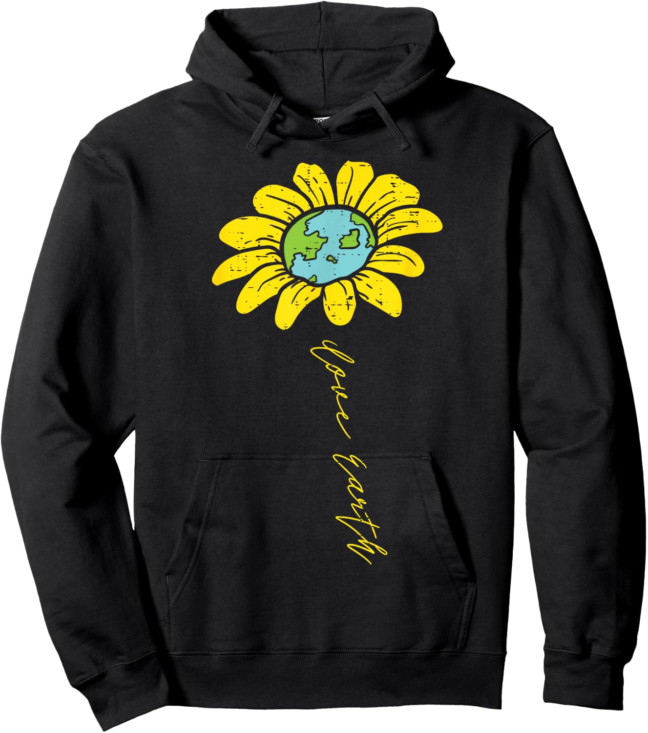 Sunflower Love Earth Day Retro Nature Environmentalist Gift Hoodie - Hoodie | Black
