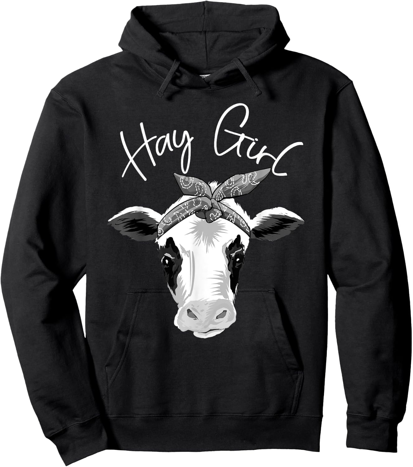 Hay Girl Farmer Funny Cattle Cow Farm Lovers Gift Women Kids Hoodie - Hoodie | Black