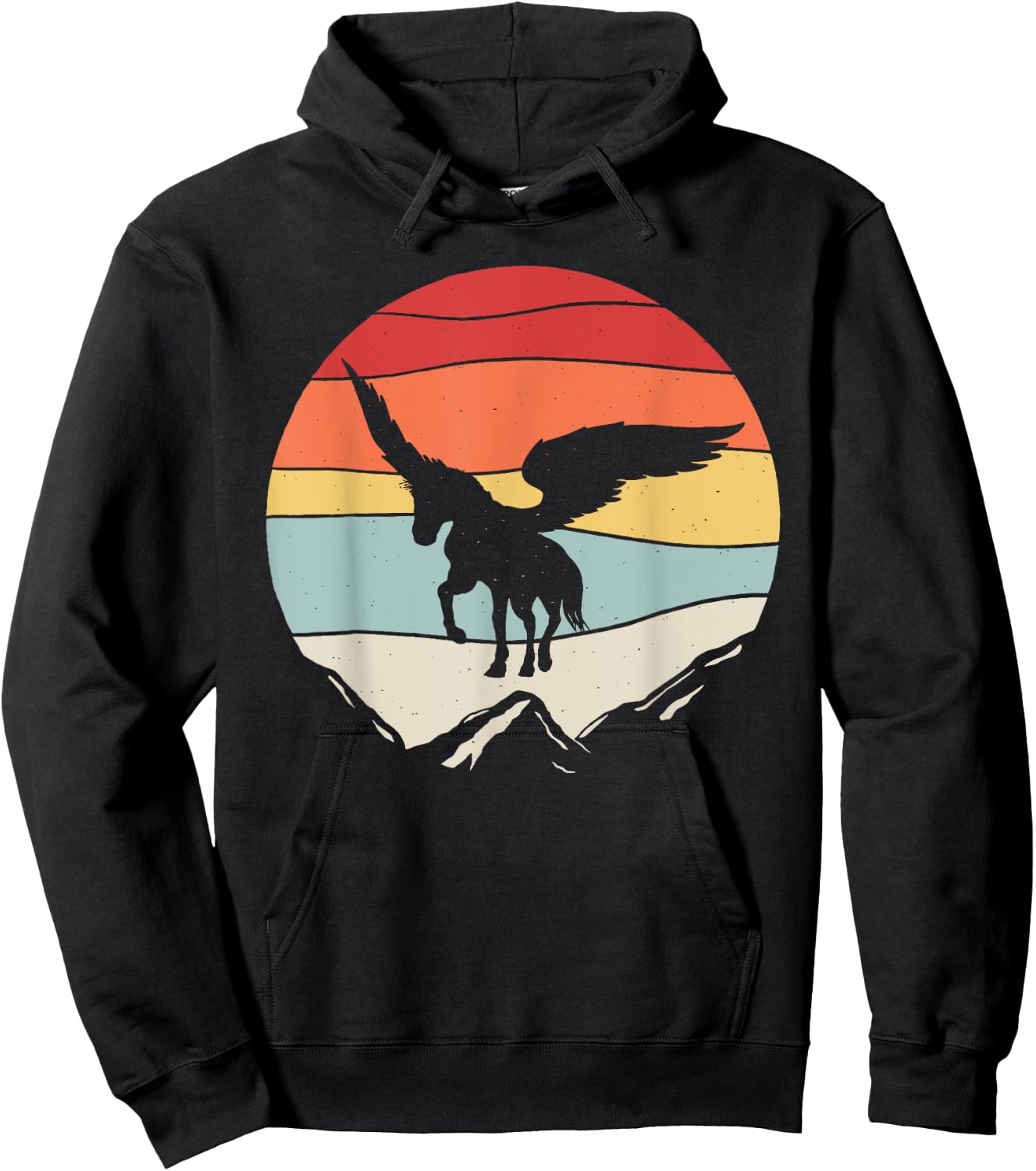 Vintage Retro Pegasus Greek Mythology Hoodie - Hoodie | Black