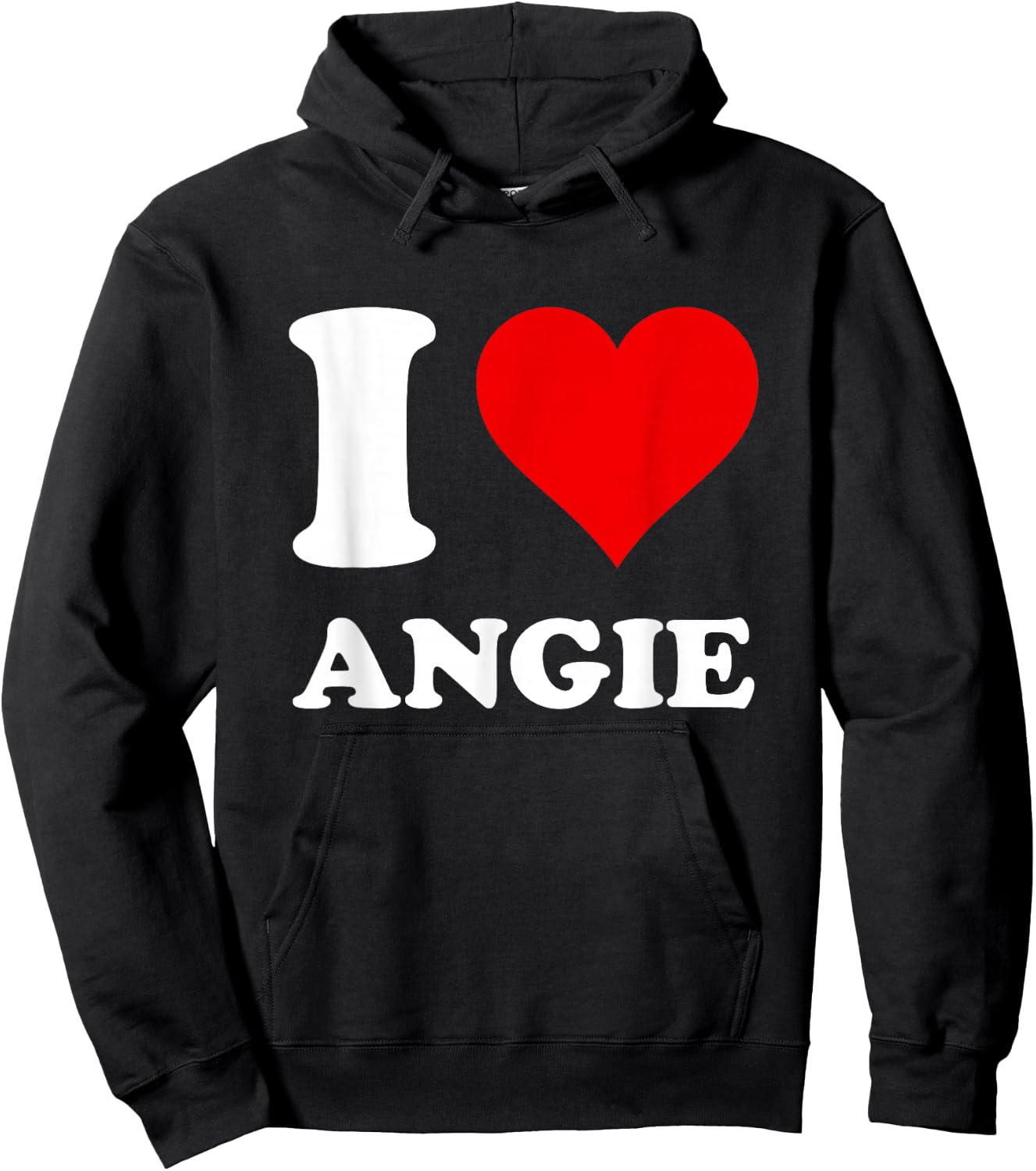 Red Heart I Love Angie Hoodie - Hoodie | Black