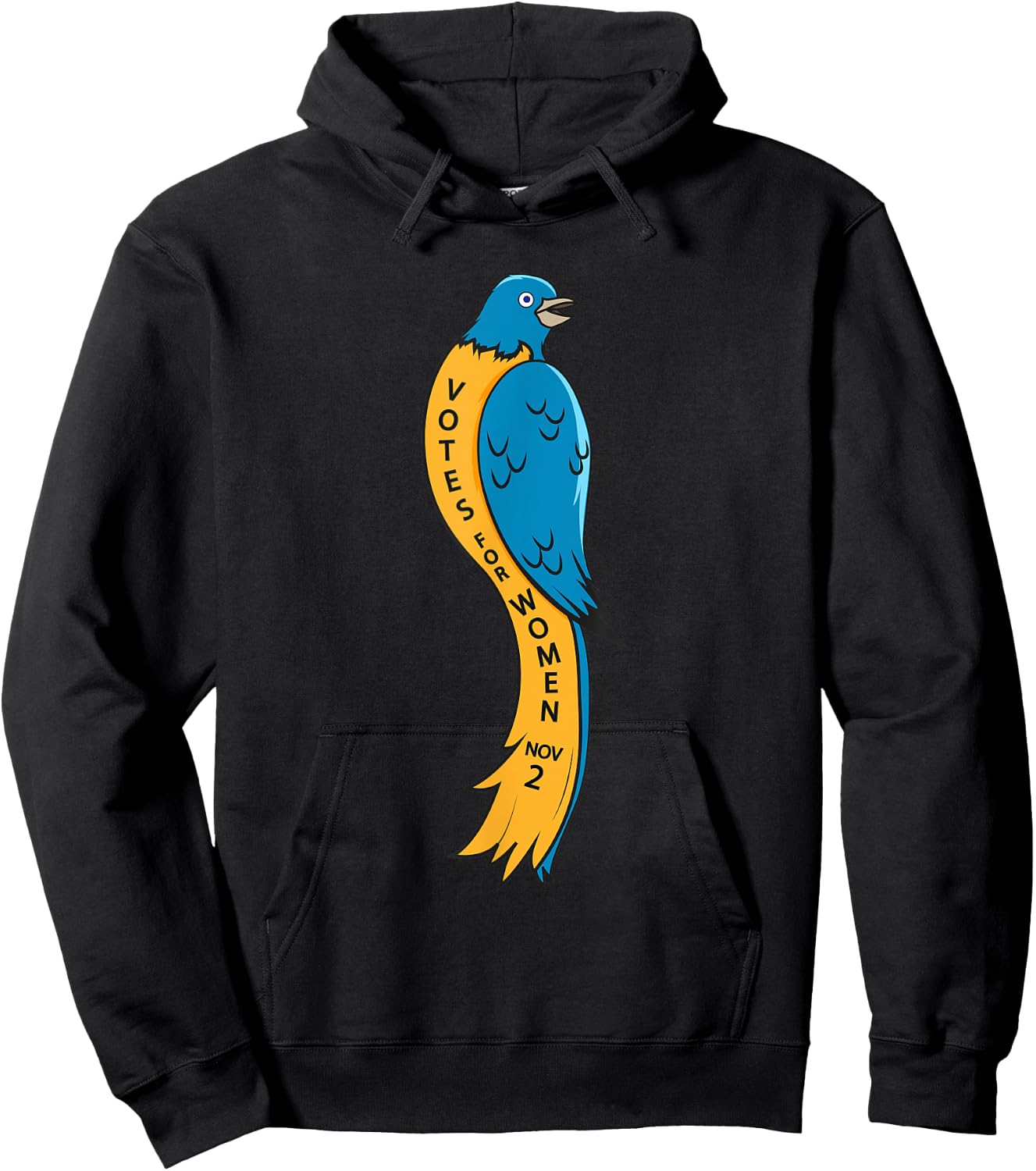 Votes Suffrage Blue Bird 100 Years Feminist Hoodie - Hoodie | Black
