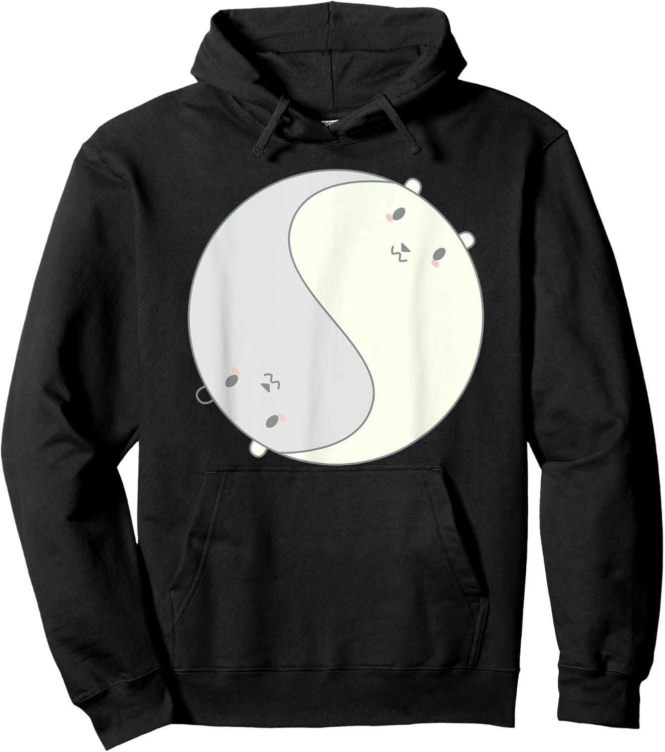 Cool Anime Polar Bears Chibi Kawai Manga Ying Yang Zen Hoodie - Hoodie | Black