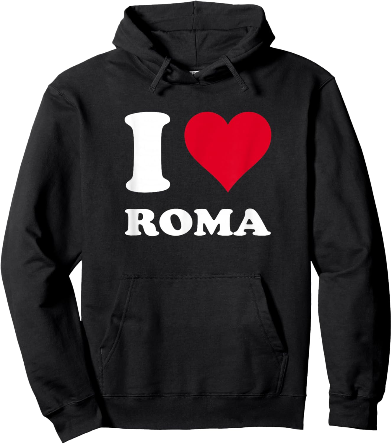 Red Heart I Love Rome Hoodie - Hoodie | Black