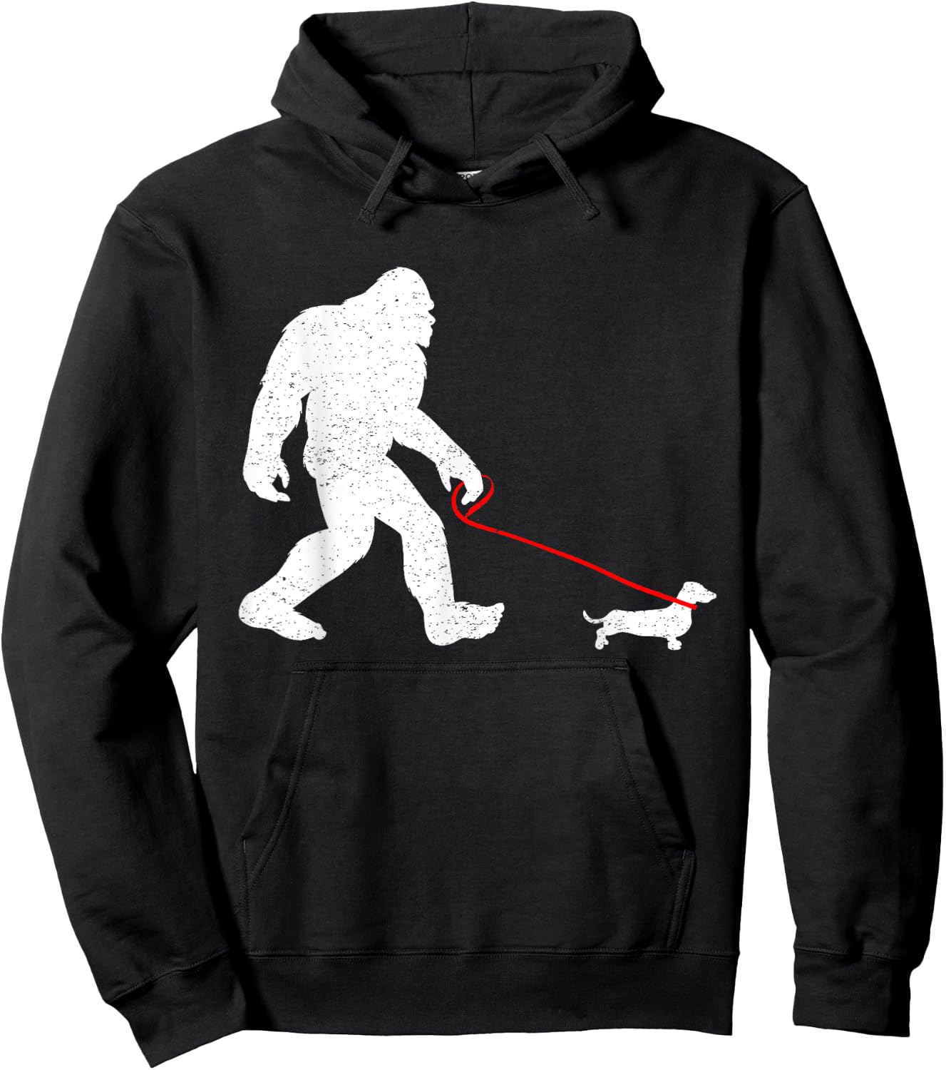 Bigfoot Walking Dachshund Weiner Dog Sasquatch Gifts Men Women Girls Kids Hoodie - Hoodie | Black