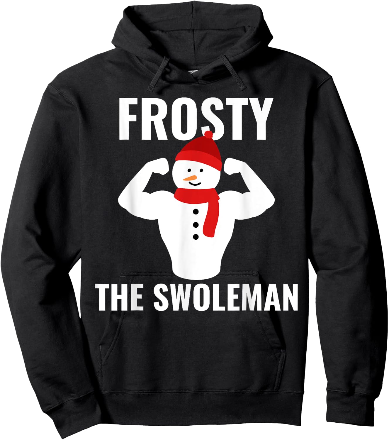 Frosty The Swoleman Snowman Workout Gym Christmas Pajamas Hoodie - Hoodie | Black