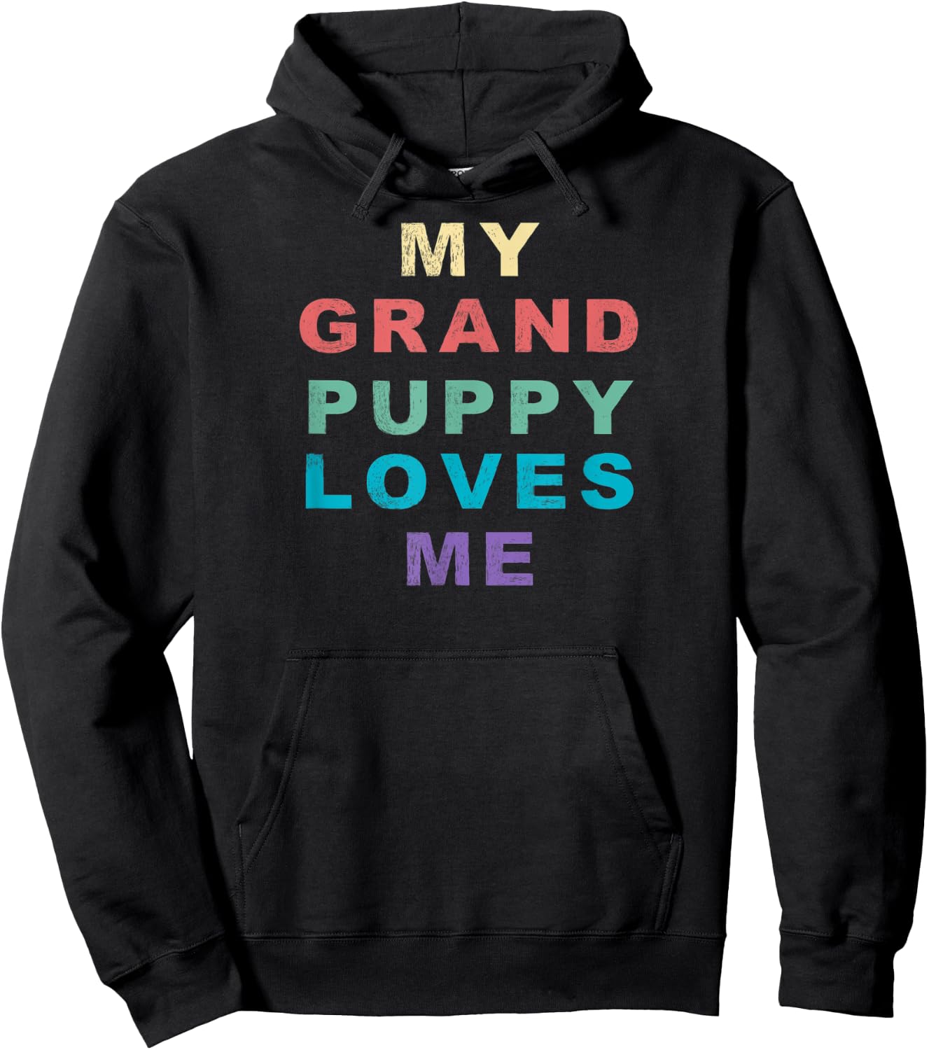 My Grandpuppy Loves Me for Grandma of Puppy Dogs Retro Hoodie - Hoodie | Black