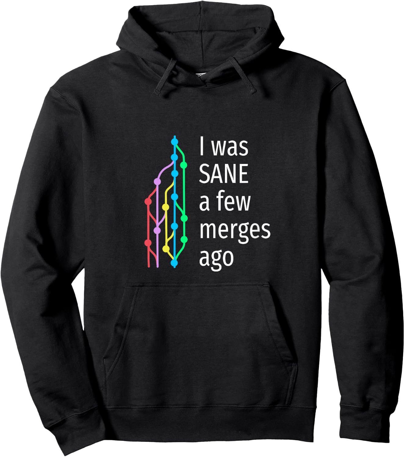 I was sane a few merges ago - funny git design for coder Hoodie - Hoodie | Black