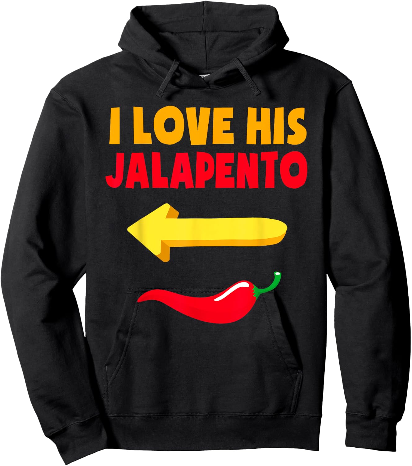 I Love His Jalapeno Matching Couple Cinco De Mayo Hoodie - Hoodie | Black