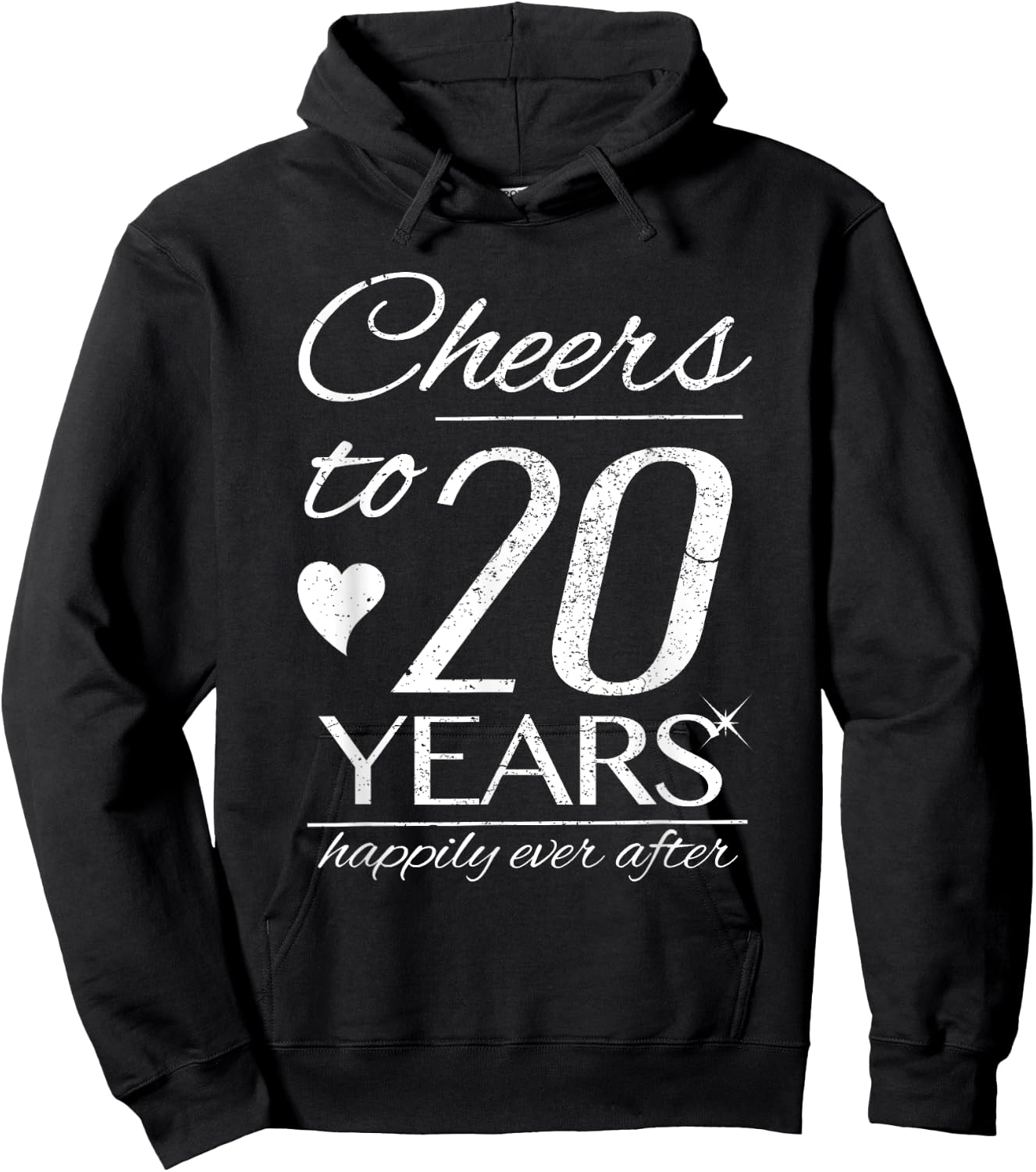 Cheers To 20 Years Married Couples 20th Wedding Anniversary Hoodie - Hoodie | Black