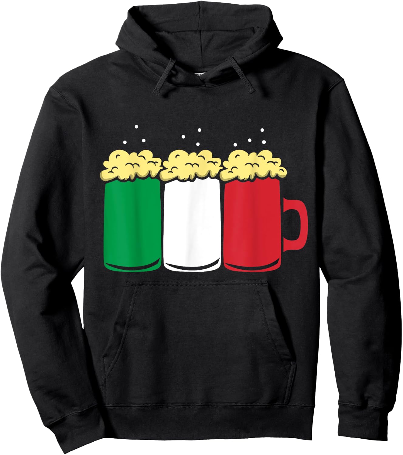 Italy Flag Design for Beer Drinker Men Hoodie - Hoodie | Black