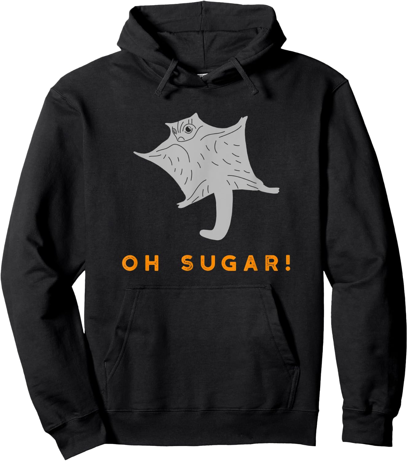 Oh Sugar! Funny Flying Sugar Glider Graphic Hoodie - Hoodie | Black