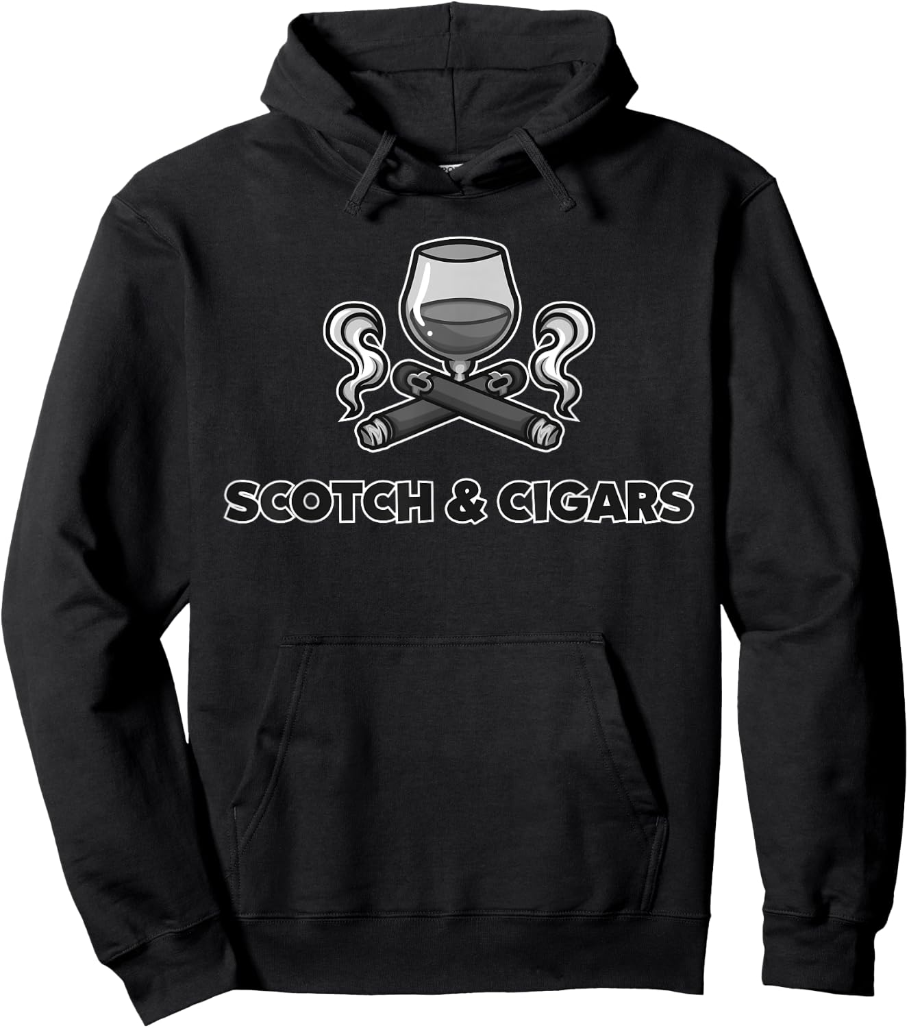 Cute Scotch Cigars Lover Gift | Drinker Smoker Father's Day Hoodie - Hoodie | Black