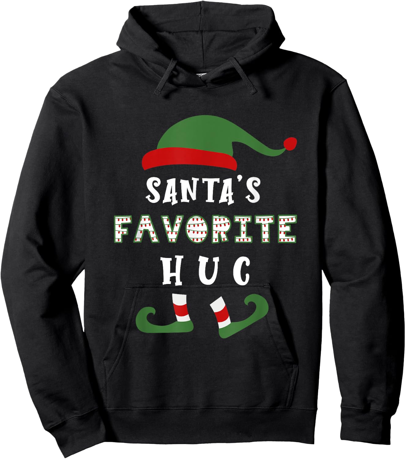 Santa's Favorite Health Unit Coordinator HUC Healthcare Elf Hoodie - Hoodie | Black
