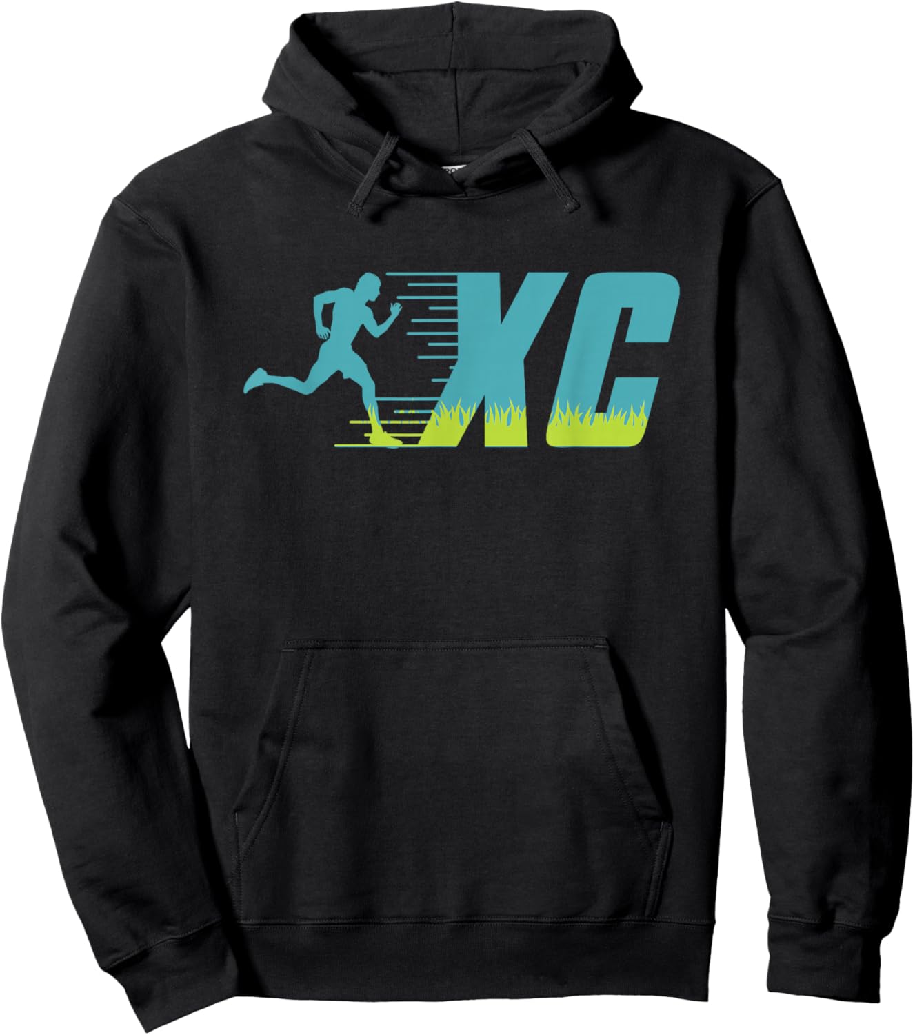 XC Cross Country Running Graphics Hoodie - Hoodie | Black