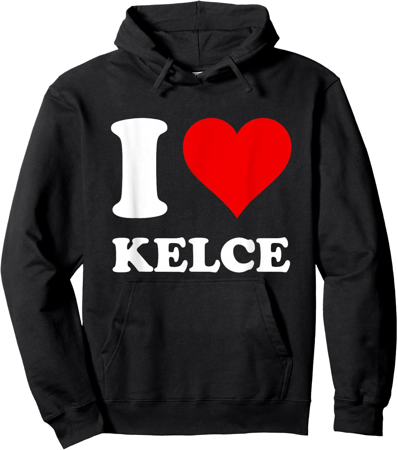 Red Heart I Love Kelce Hoodie - Hoodie | Black
