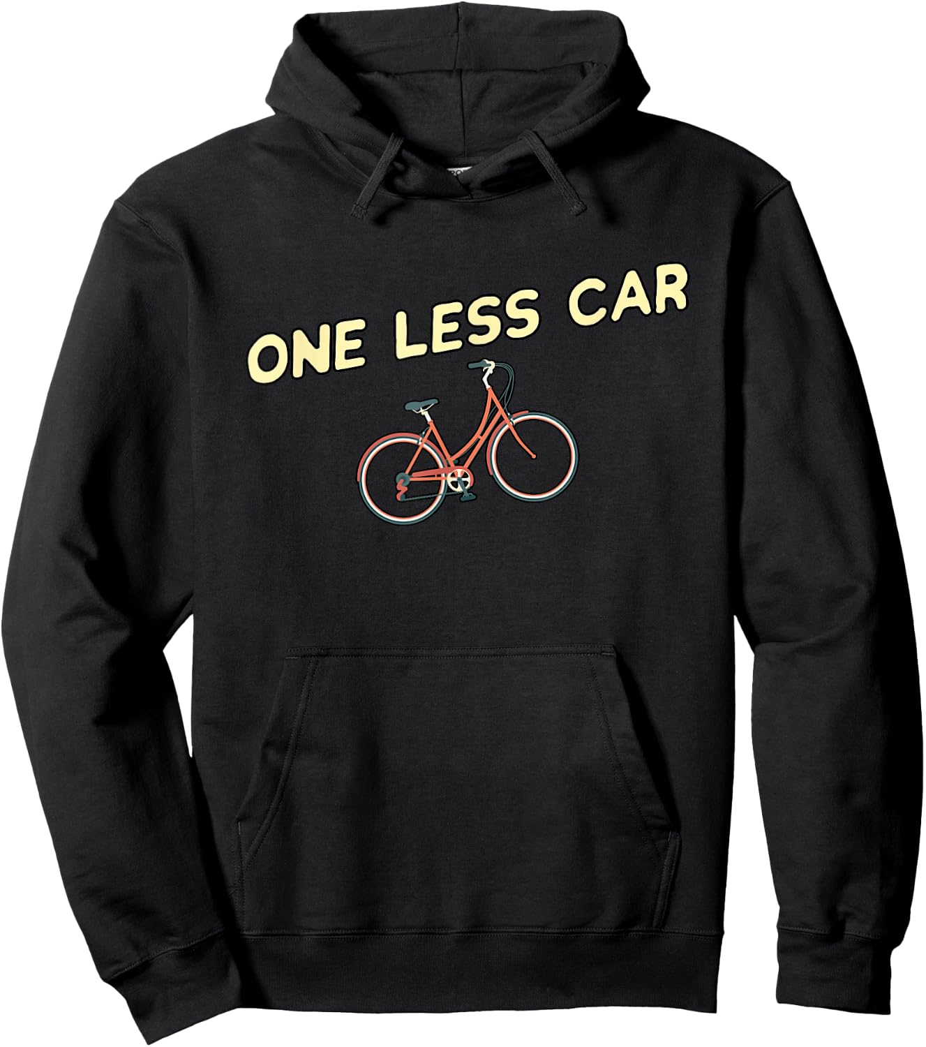 One Less Car - Funny Bike Cyclist & Vegan Environmentalist Hoodie - Hoodie | Black