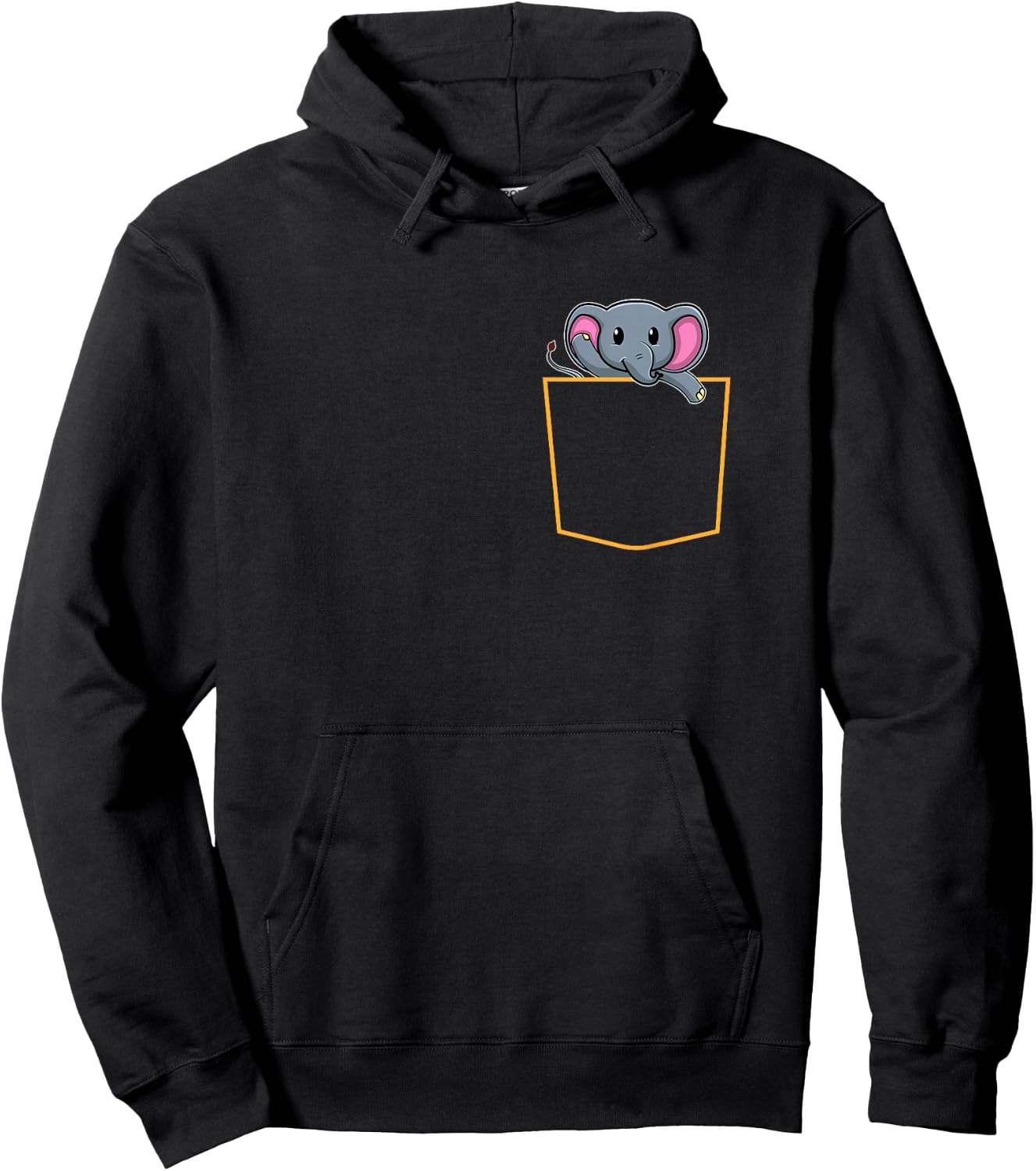 Elephant In Pocket Hoodie - Hoodie | Black