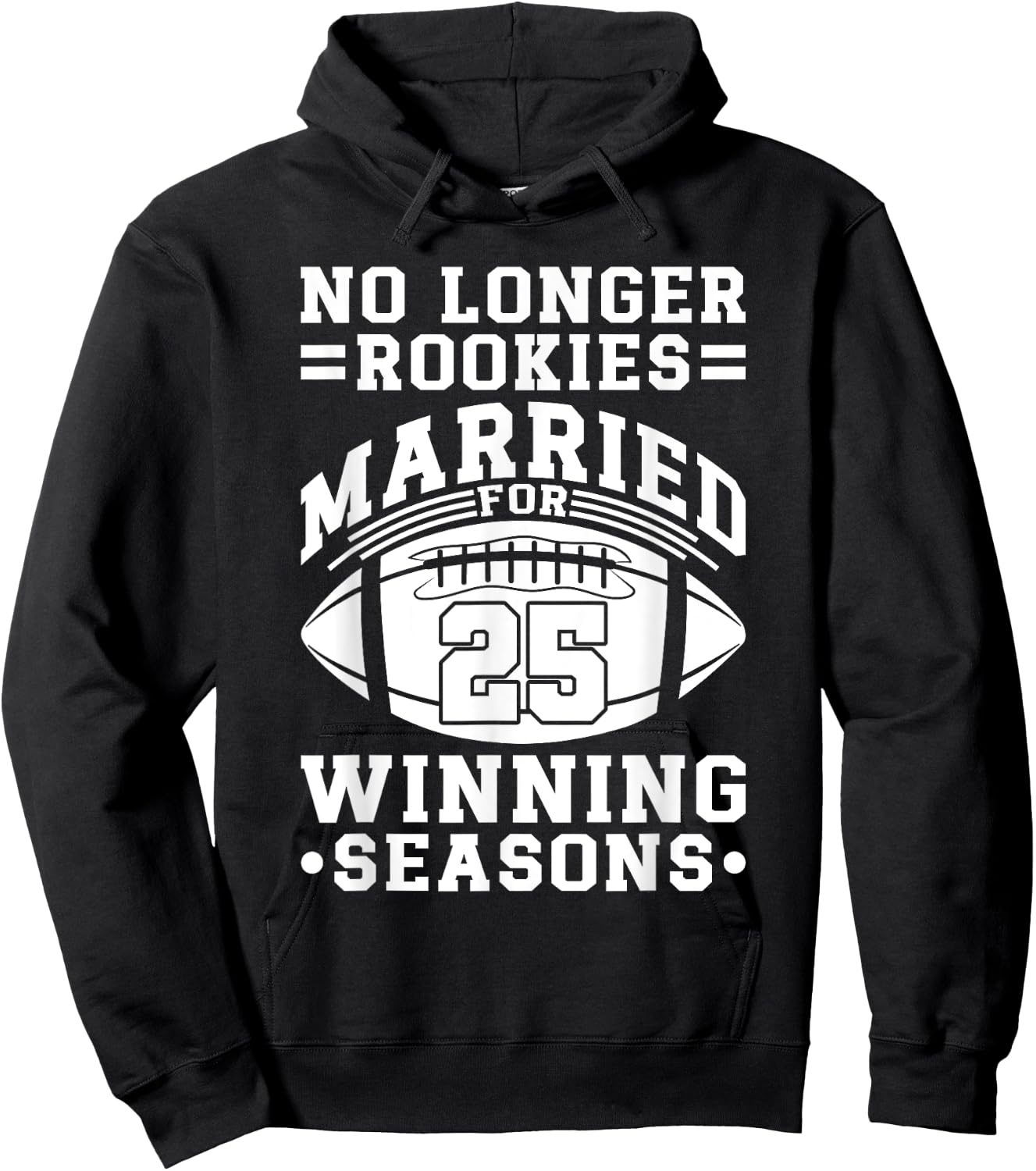 25th Wedding Anniversary Football Couple Husband Wife 25 Hoodie - Hoodie | Black