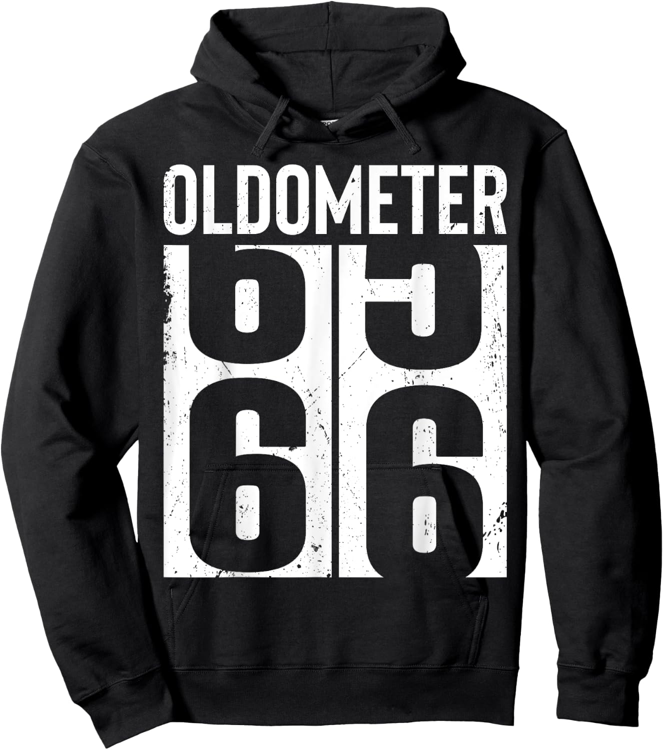Funny 66 Years Old 66th Birthday Odometer Oldometer Gift Men Hoodie - Hoodie | Black