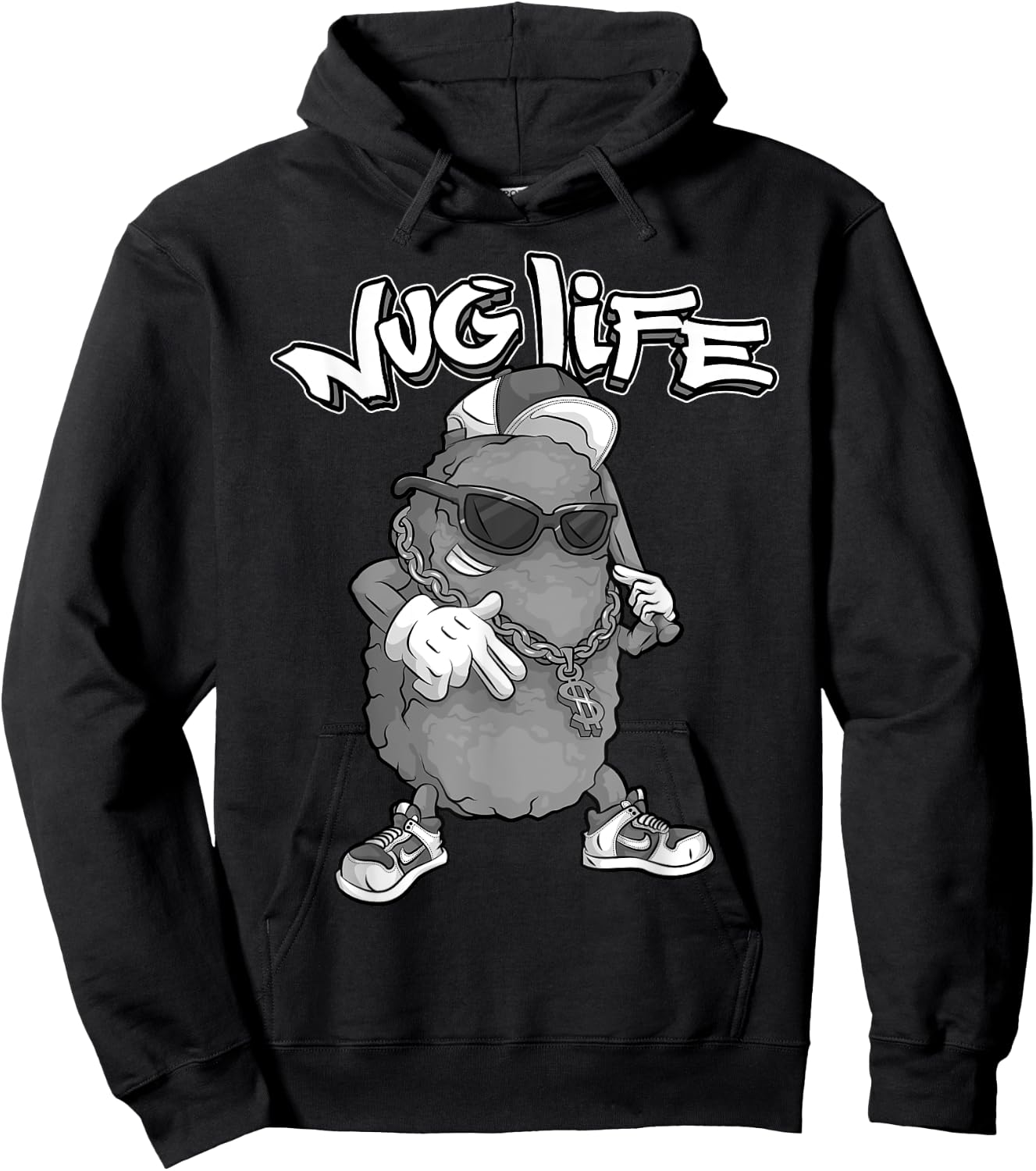 Funny Nug Life Gift | Cute Chicken Nuggets Lover Men Women Hoodie - Hoodie | Black