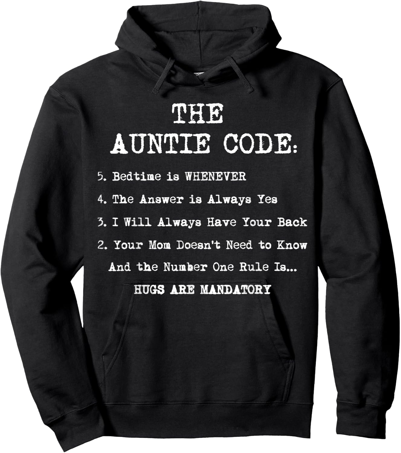 Funny Family Matching Gifts For Aunt The Auntie Code Hoodie - Hoodie | Black