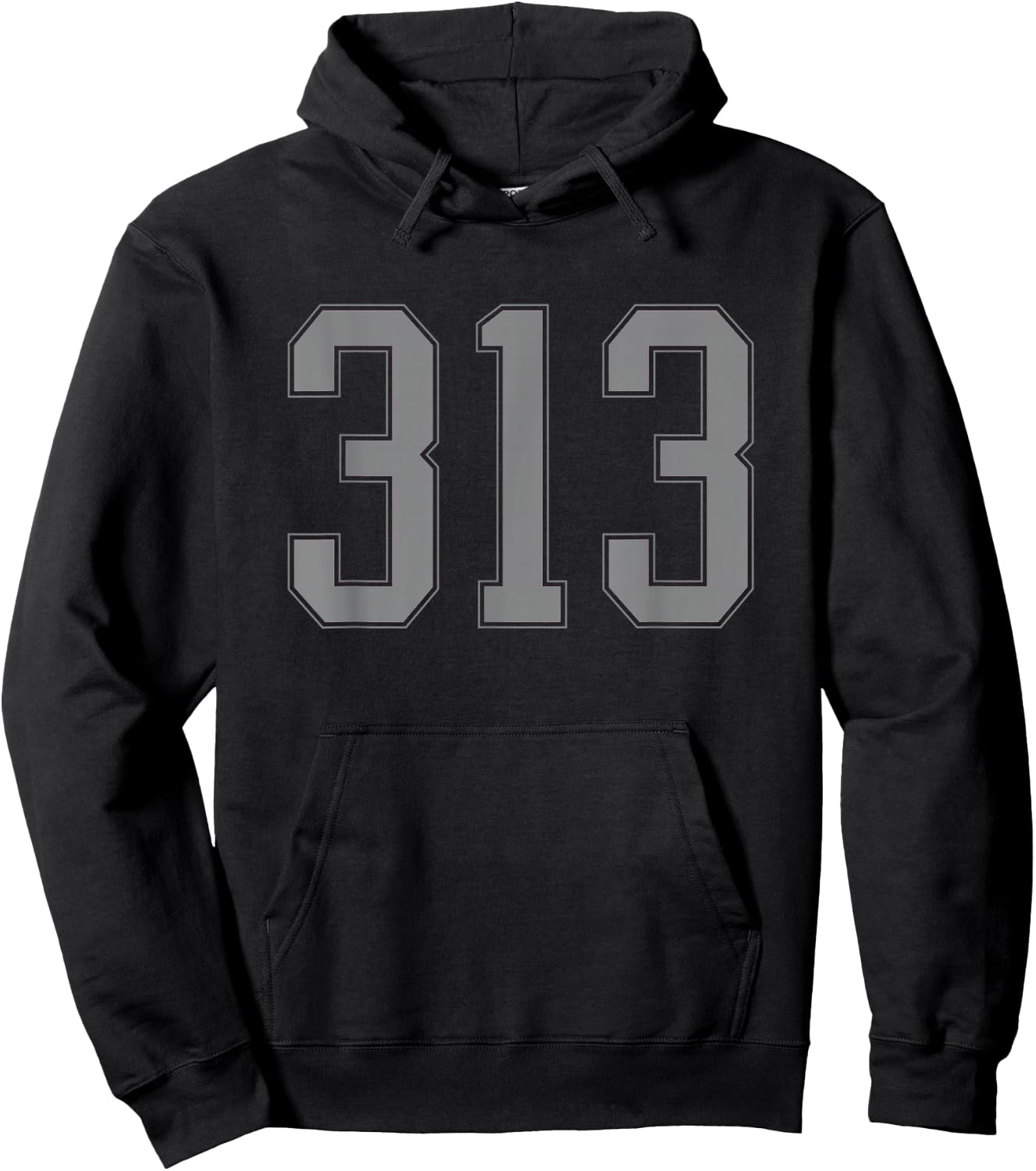 Detroit 313 Area Code Motor City Hoodie - Hoodie | Black