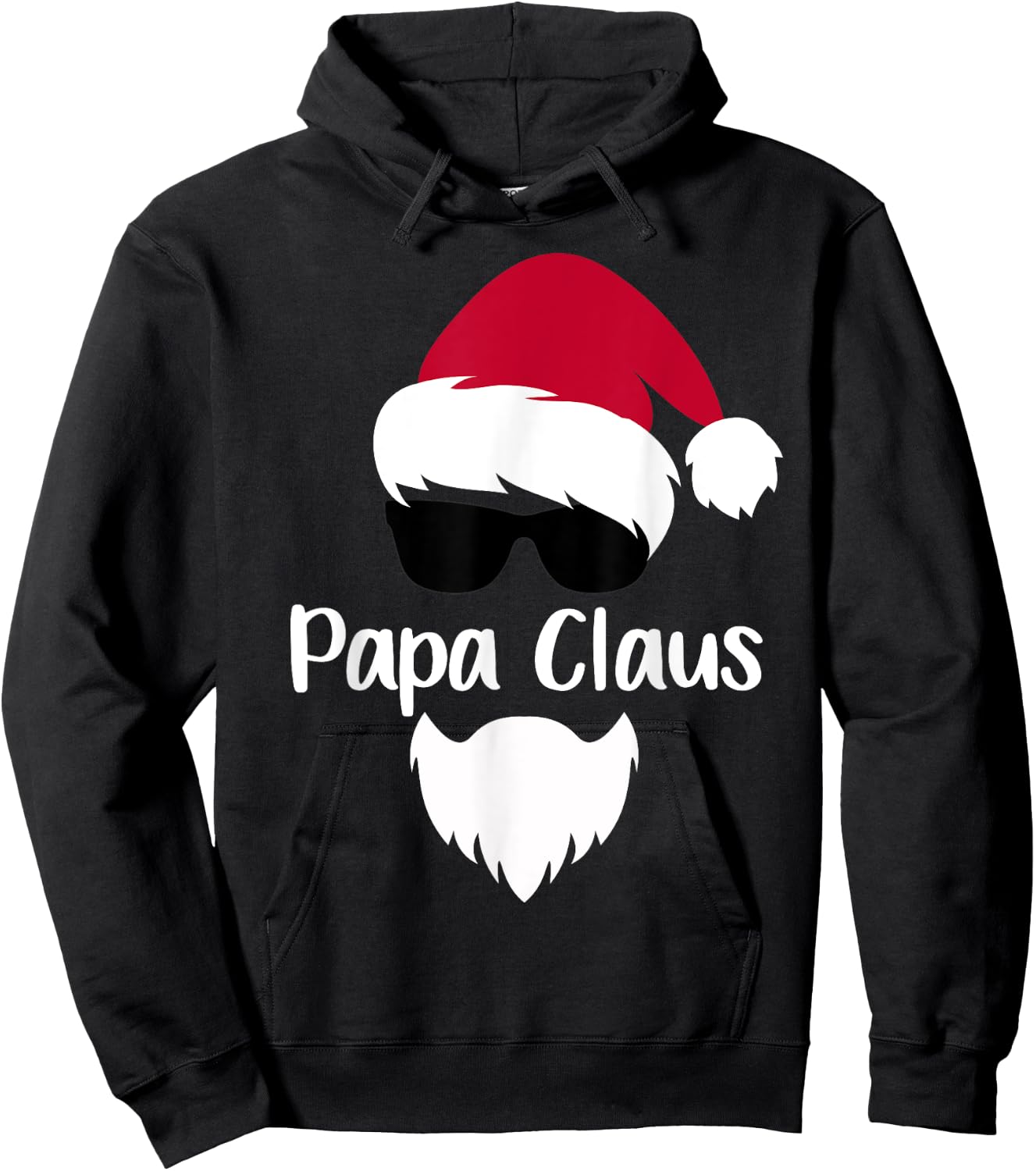 Papa Claus Christmas Santa Costume Gift Matching Family Xmas Hoodie - Hoodie | Black